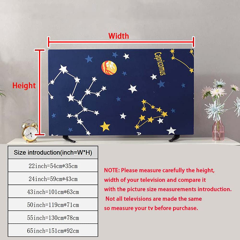 Stretchable Dustproof TV Cover for 22-65 Inch Screens - Star Bright Design Computer Monitor Protector & Desktop Dust Cover - Perfect for Home, Office & Indoor Decor (55inch)