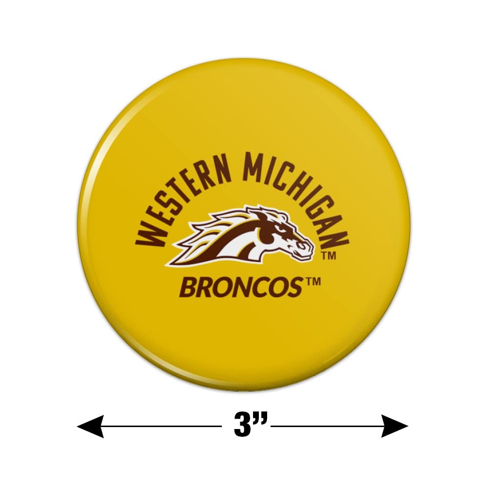Western Michigan University Broncos Kitchen Refrigerator Magnet - Decorative Fridge Locker Button for College Dorm, Office & Game Day Decor - Show Your Team Spirit with WMU Broncos Memorabilia