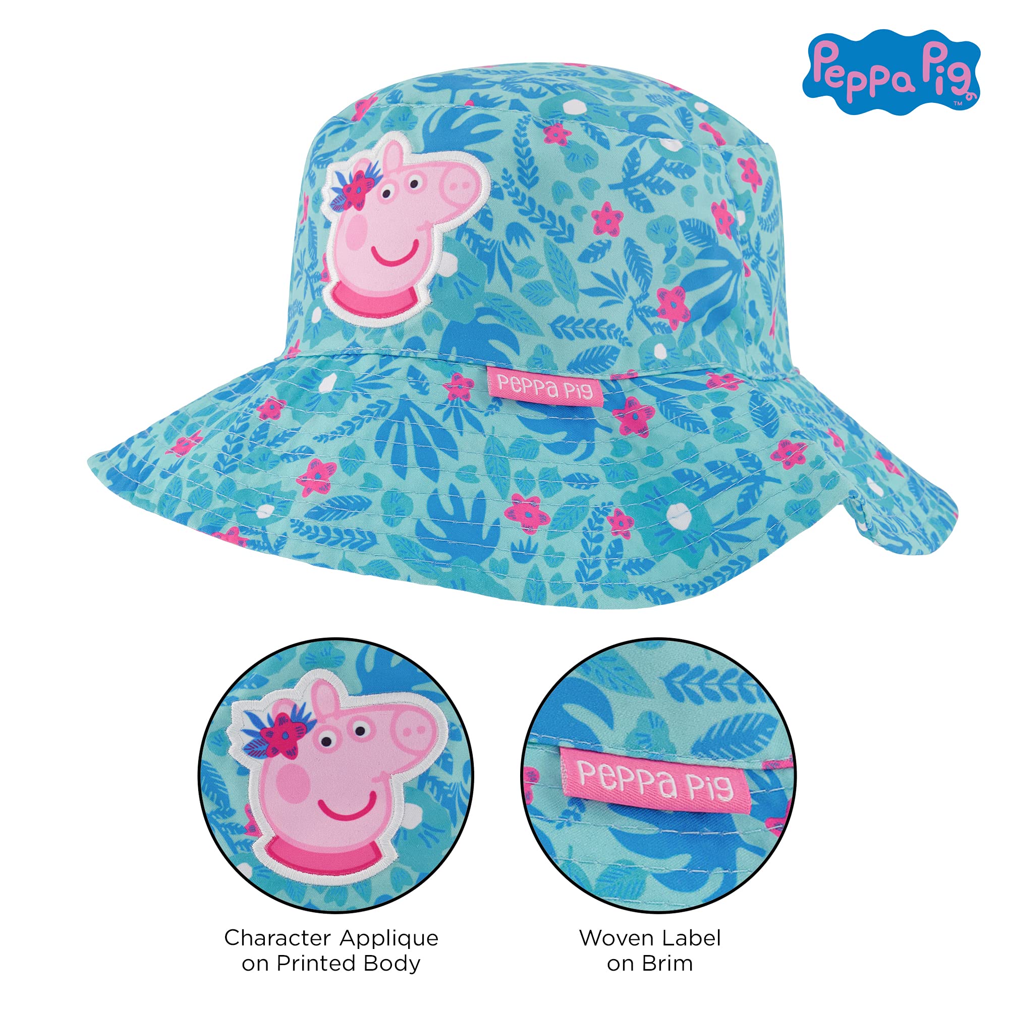 Hasbro Peppa Pig Bucket Baseball Cap - Adjustable Toddler Sun Hat for Boys & Girls Ages 2-4 | UV Protection Outdoor Play Hat for Summer, Beach, Park & Playground