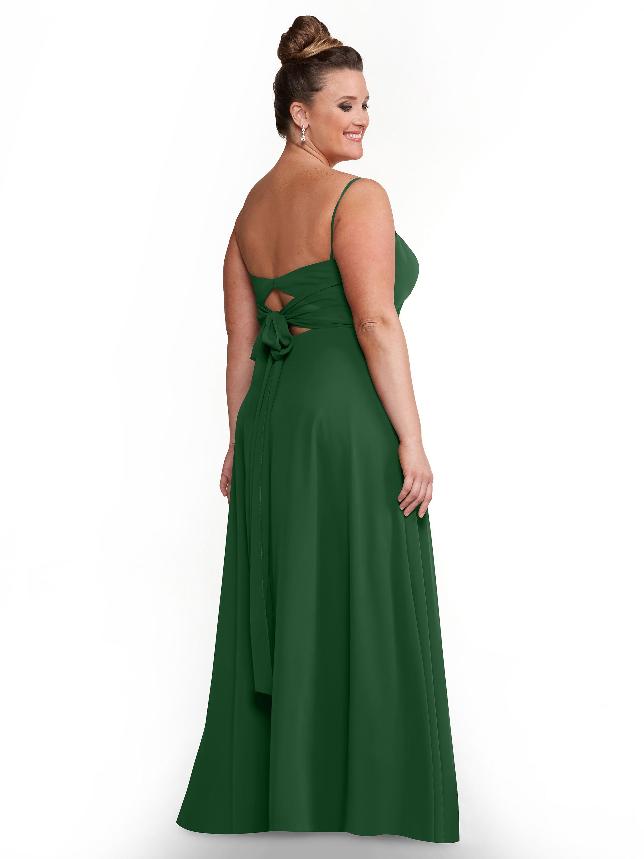 Elegant A-Line Bridesmaid Dresses with Flowy Chiffon Skirt & Thigh High Slit - Perfect for Weddings, Formal Events & Special Occasions