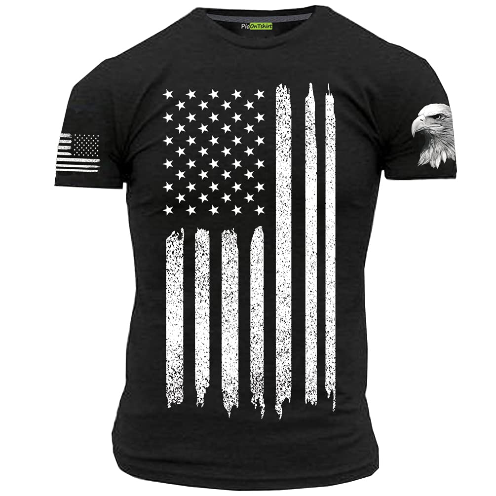 American Flag Eagle Patriotic T-Shirt for Men - Comfortable Cotton USA Pride Tee - Perfect for 4th of July, Veterans Day & Patriotic Events