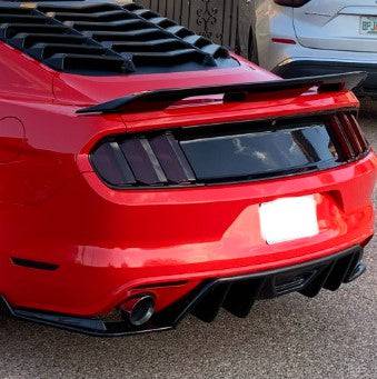 2015-2017 Ford Mustang Rear Bumper Diffuser - HN Style Matte Black PP Unpainted Body Kit | Perfect for Car Mods & Street Racing Upgrades