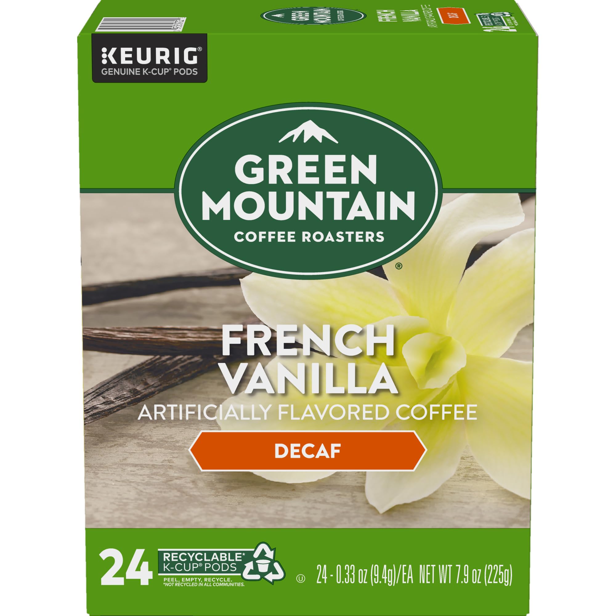 Green Mountain Coffee Roasters French Vanilla Decaf Keurig K-Cup Pods - Light Roast Coffee (96 Count) | Perfect for Office, Home & Gifts | Single-Serve Convenience