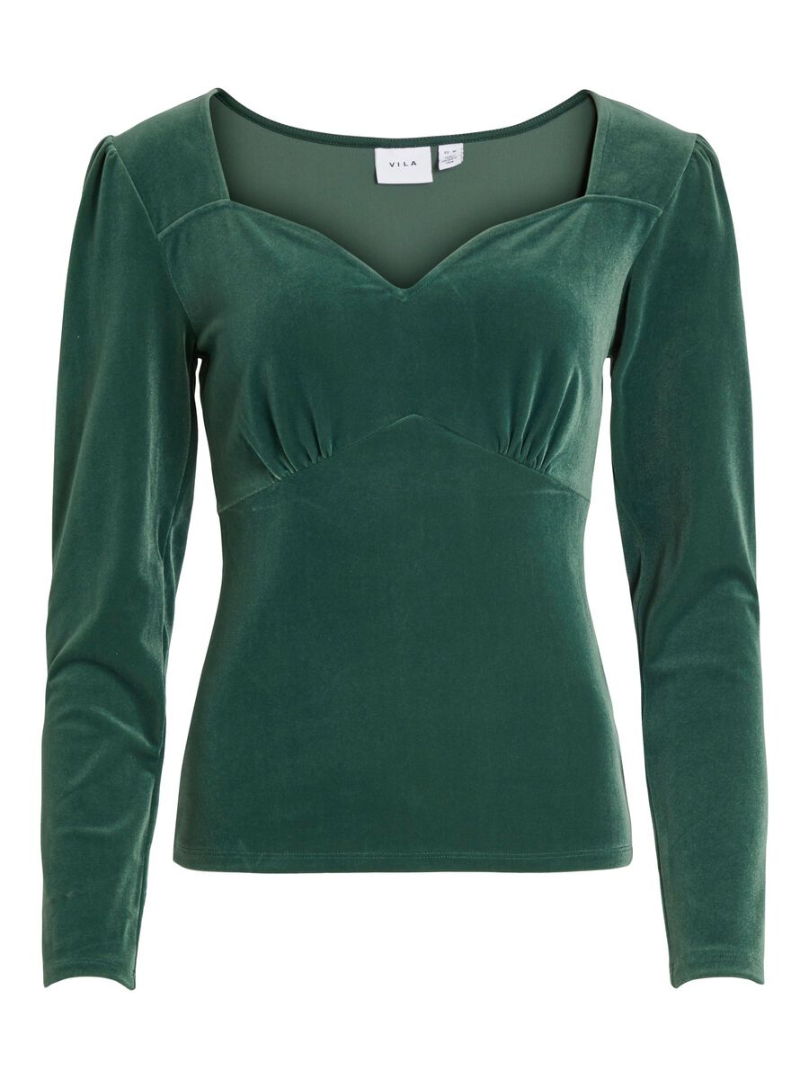 Elvo Sweetheart Top for Women - Floral Pine Needle Print Blouse, Elegant Ruffled Neckline, Casual & Party Wear - Perfect for Dates, Office, and Special Occasions