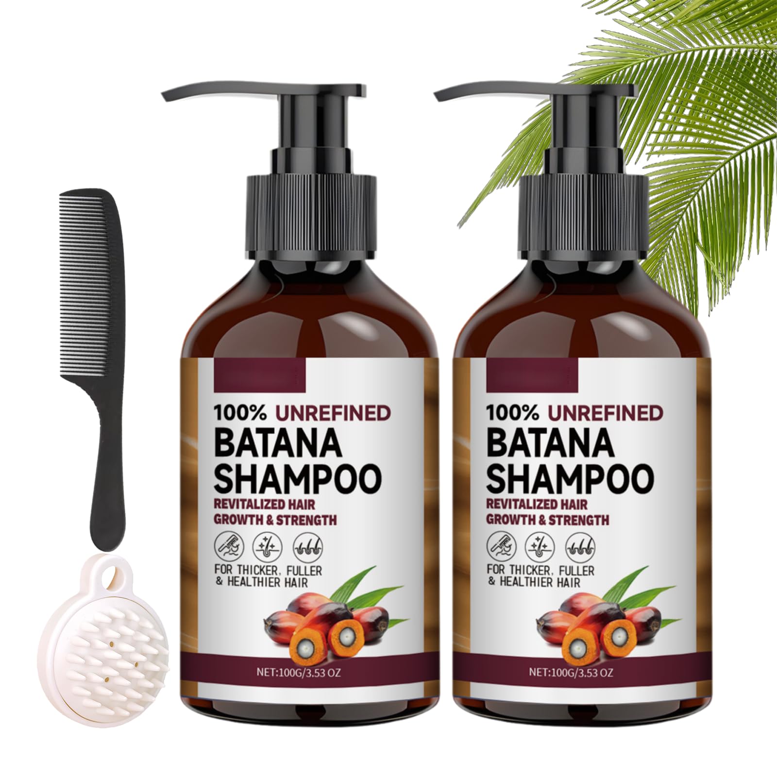 Organic Bata-na Shampoo and Conditioner Set (2pcs) - Sulfate-Free, Natural Hair Care for Dry & Damaged Hair - Perfect for Daily Use & Salon-Quality Results at Home