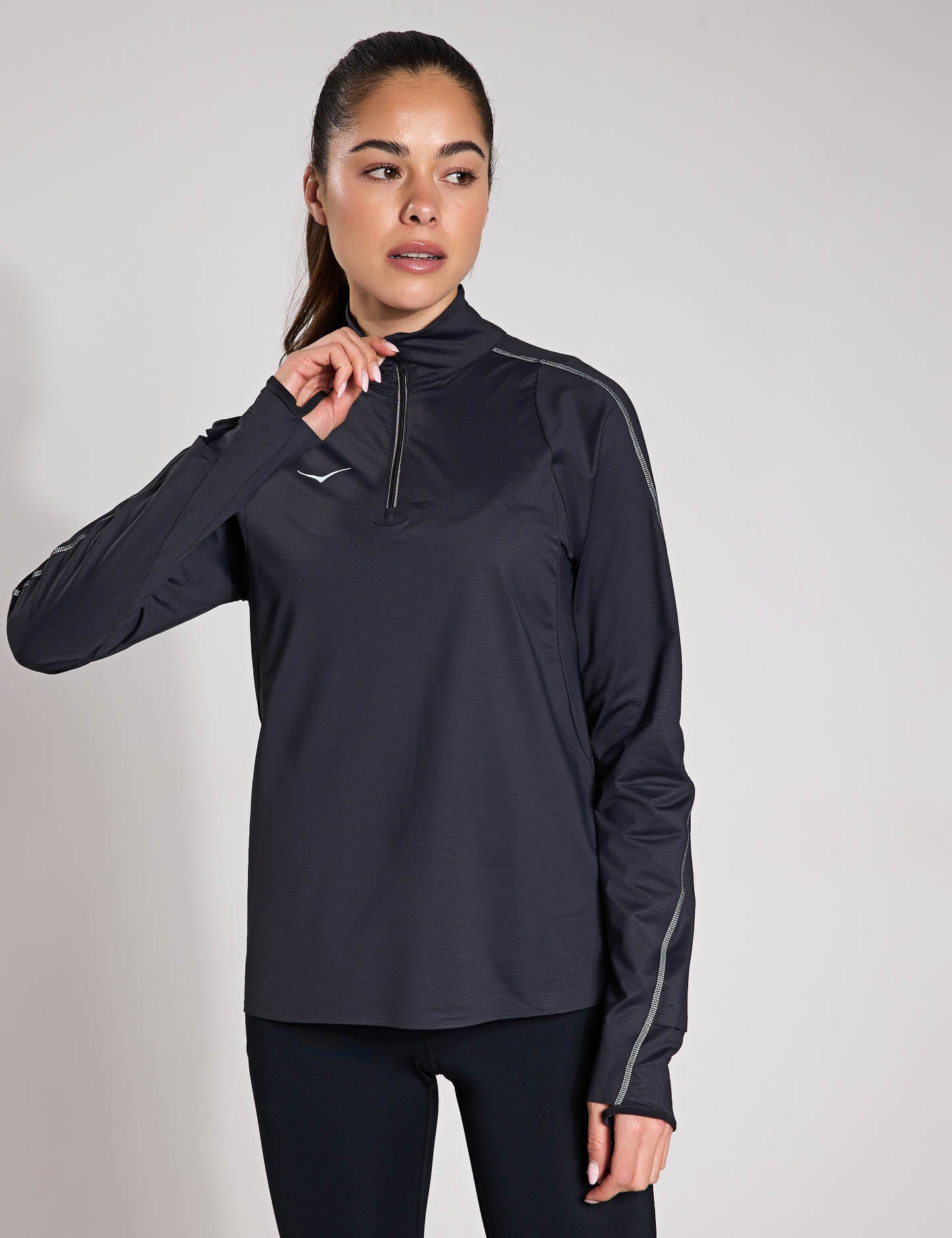 GlideTech Men's Quarter Zip Pullover Sweatshirt - Black | Lightweight & Comfortable for Outdoor Activities & Casual Wear