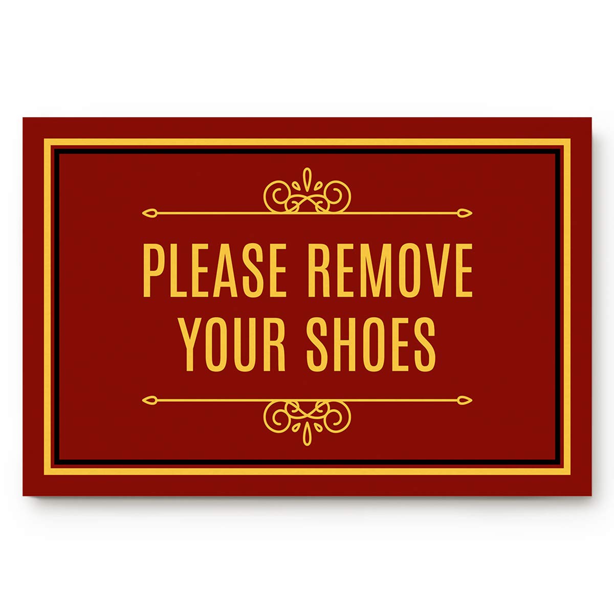 CHARMHOME Non-Slip Rubber Doormat - 15.7 x 23.6 Inch Entrance Mat for Indoor, Front Door & Bathroom - Please Remove Your Shoes Floor Rug - Perfect for Home, Office & Apartment Entryways