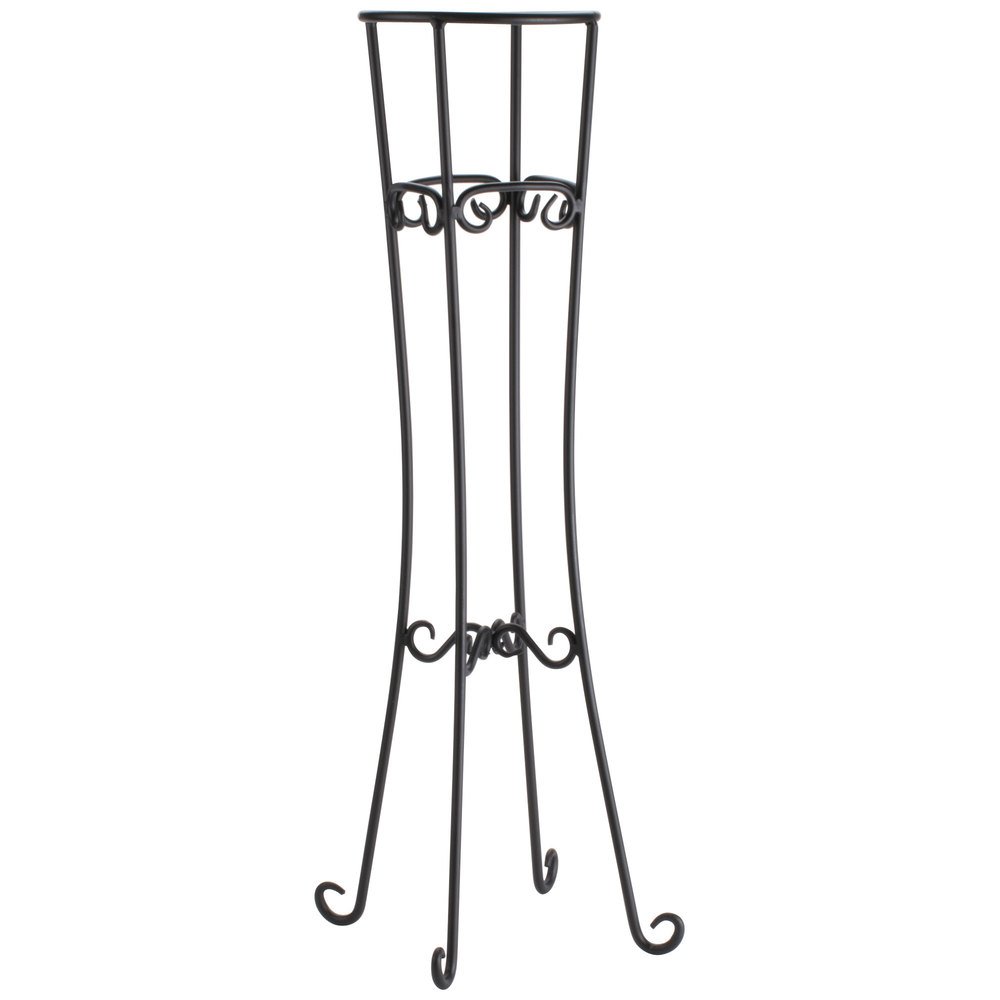American Metalcraft WICS34 Ironworks Champagne Service Stand - 8-Inch Diameter Black Metal Tray for Wine Bottles & Glasses - Perfect for Weddings, Parties, and Home Entertaining