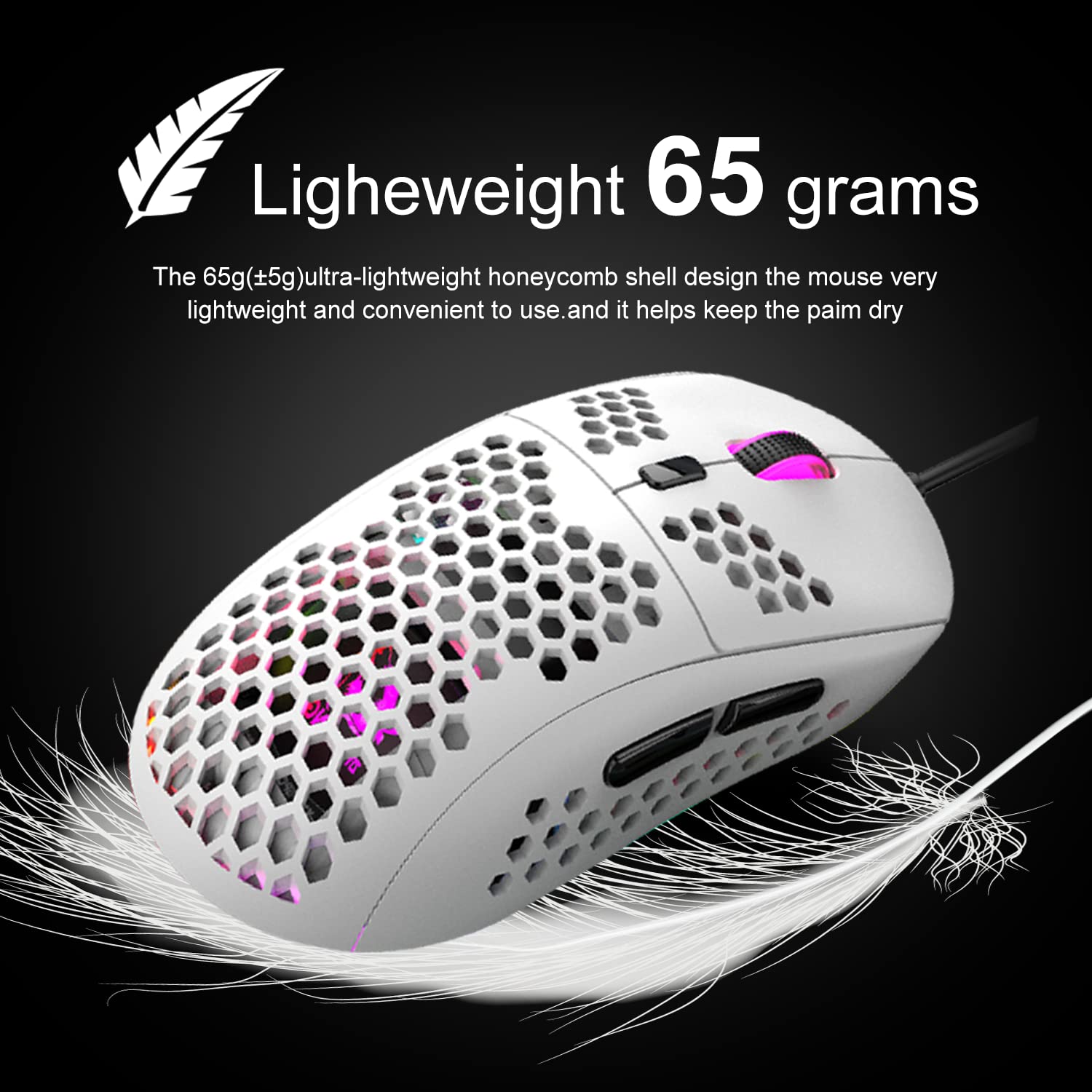 60% RGB Mechanical Feel Gaming Keyboard & 6400 DPI Honeycomb Optical Mouse Combo with LED Backlight - Includes Gaming Mouse Pad | Perfect for PC Gamers, Esports & Office Typists
