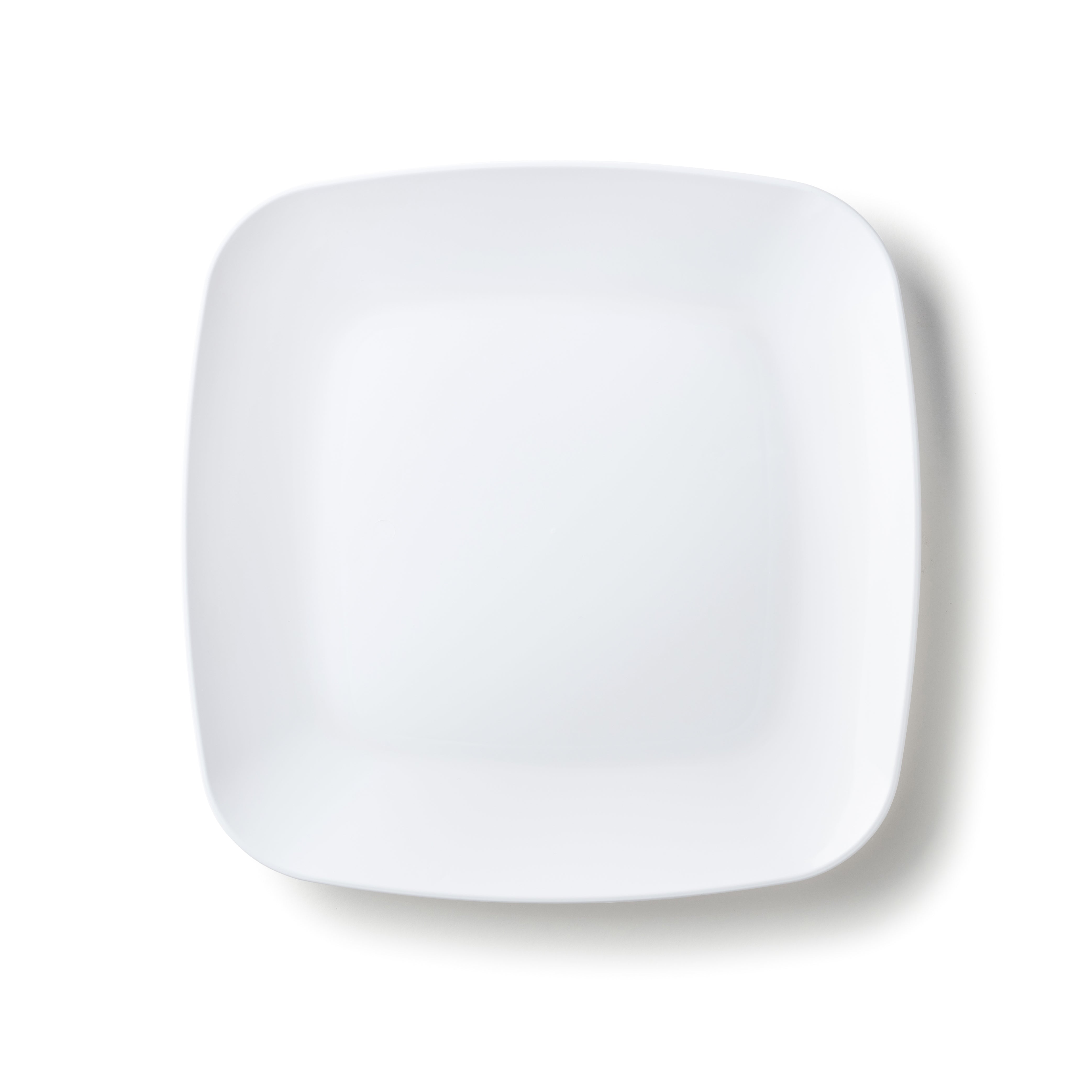 10-Pack White Square Plastic Plates - Durable & Elegant Dinnerware for Parties, Picnics & Everyday Use