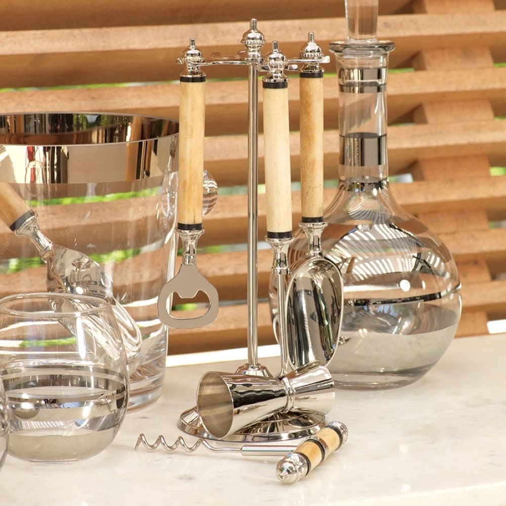 Caribbean Chic Bar Tool Set - 12-Piece Stainless Steel Cocktail Mixing Kit with Shaker, Strainer & Jigger - Perfect for Home Bars, Parties & Tropical Themed Events