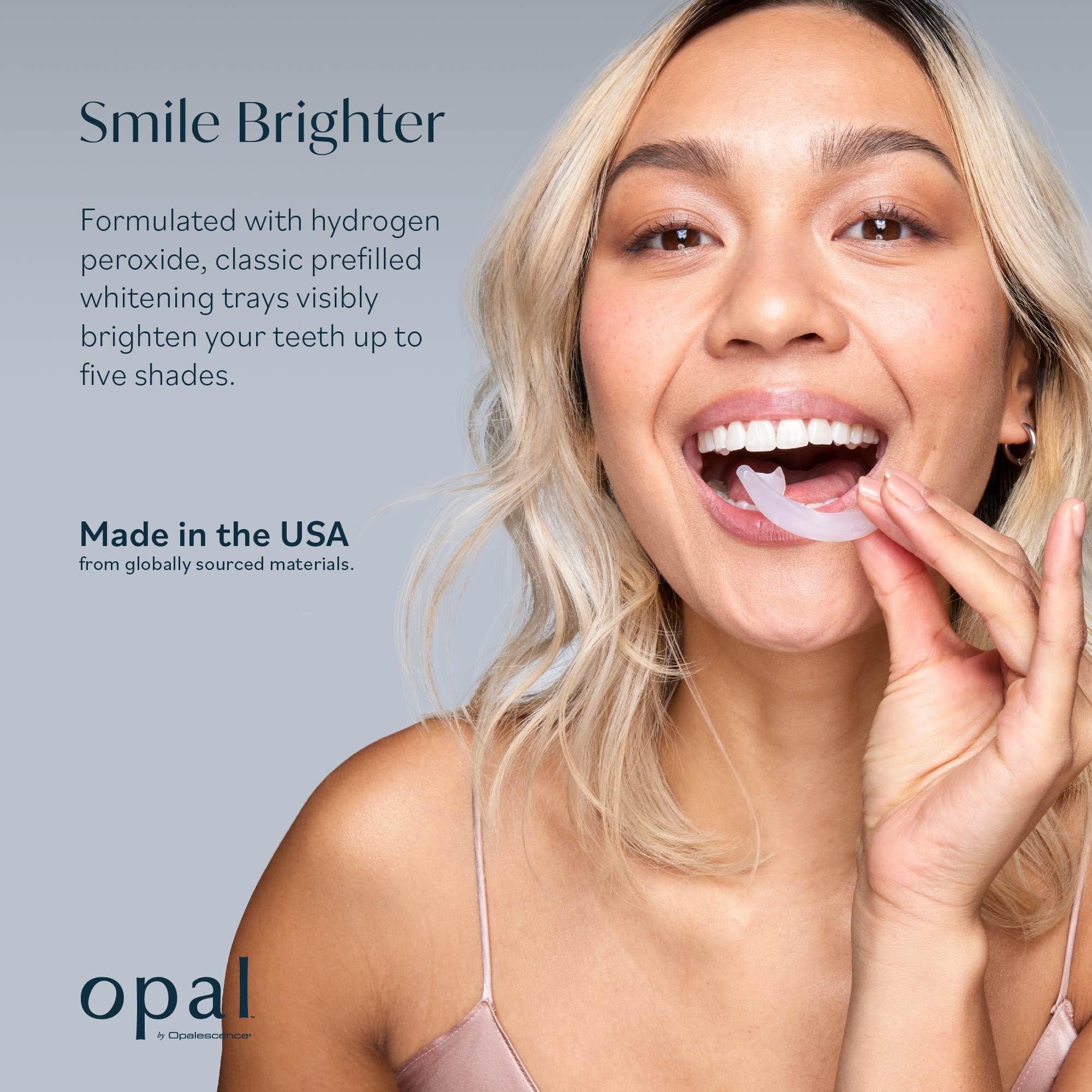 Opalescence Opal Go Prefilled Teeth Whitening Trays - 7 Hydrogen Peroxide Treatments for Brighter Smile - Cool Mint Flavor - Professional Dental Whitening Kit by Ultradent (Op-Tr-Clas-5527-1) | Perfect for Home Use, Travel & Special Occasions