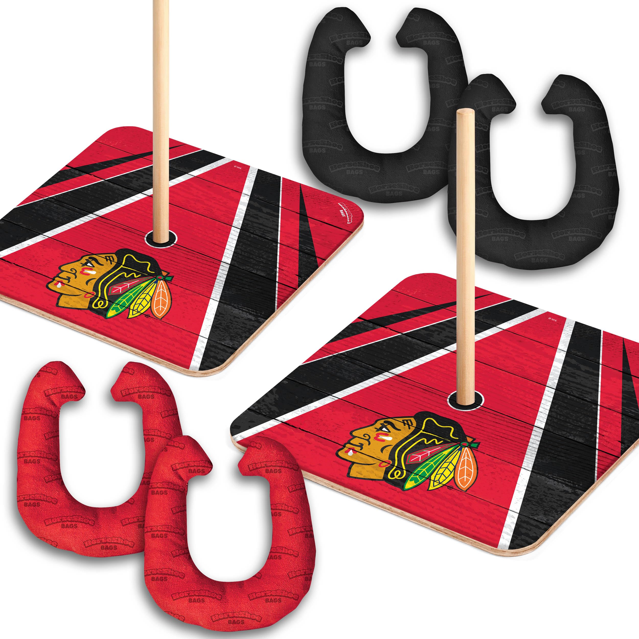 YouTheFan NHL Chicago Blackhawks Horseshoe Bags - Officially Licensed Team Logo Crossbody Purse for Women & Men - Perfect for Game Day, Tailgating, and Sports Events