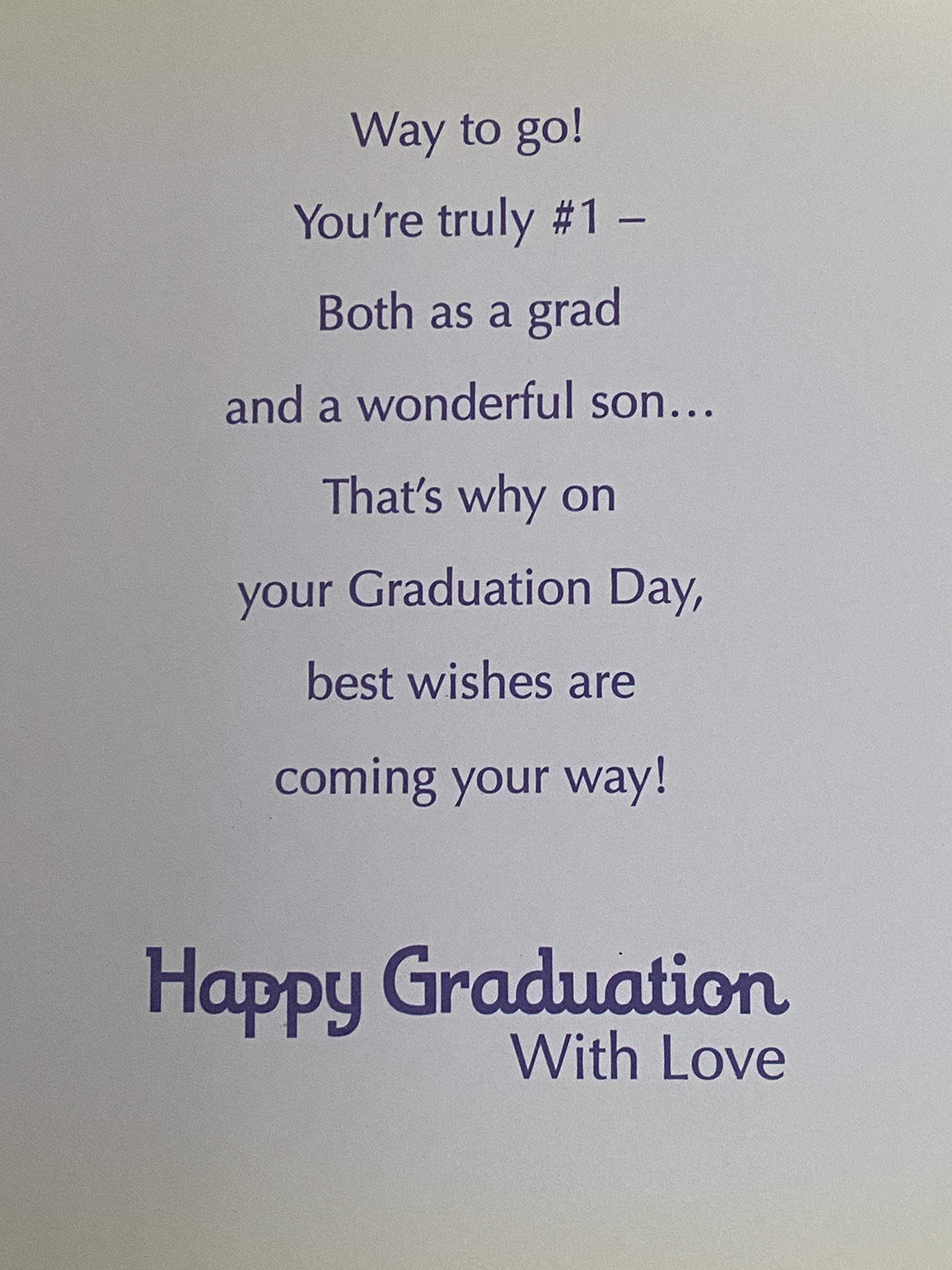 Happy Graduation Card for Son - Heartfelt Graduation Greeting Card for Wonderful Son - Perfect for High School & College Graduation Gifts