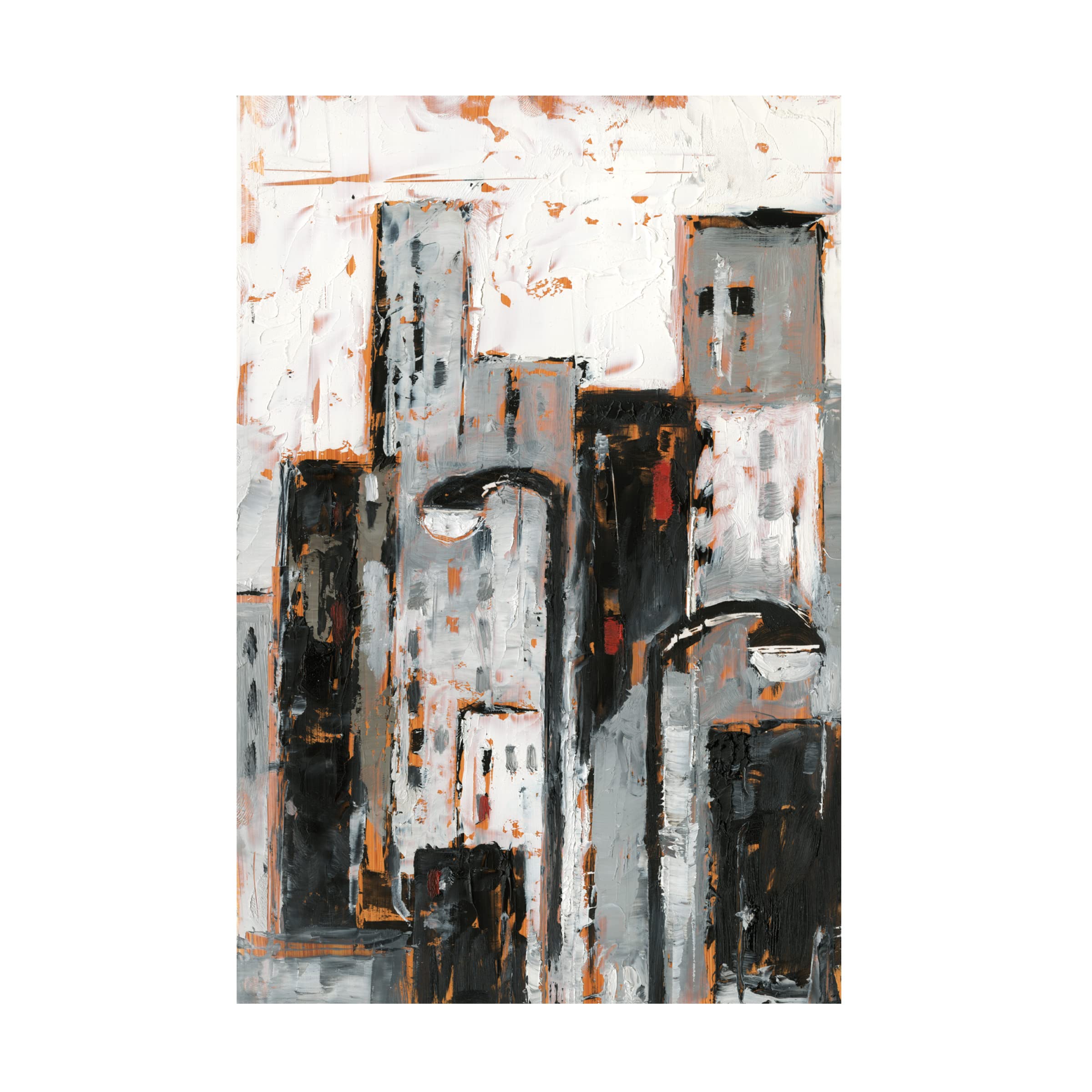 Ethan Harper 'Illuminated City II' Canvas Wall Art Print - Modern Abstract Cityscape Painting for Living Room & Office Decor