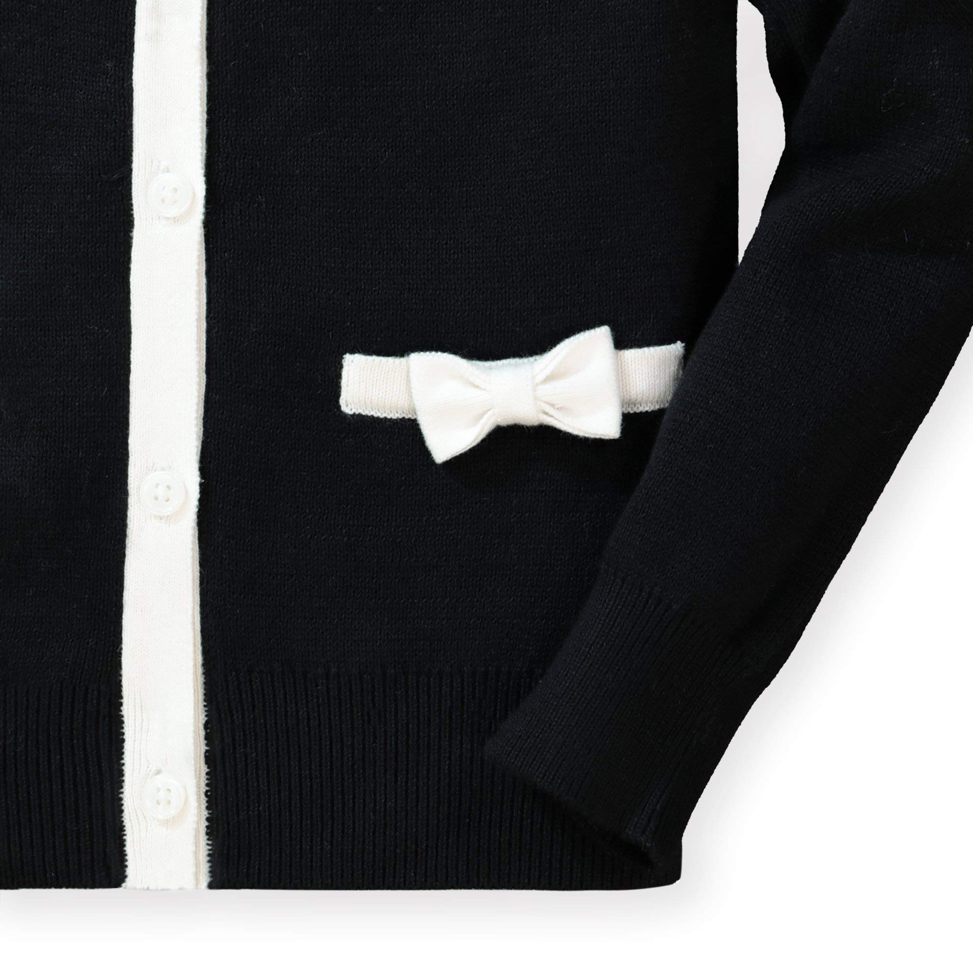 Hope & Henry Girls' Long Sleeve Bow Detail Cardigan Sweater - Soft Knit Button Front Cardigan for Toddler & Kids - Perfect for School, Parties & Family Photos