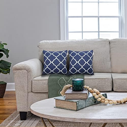 Waterproof Outdoor Pillow Covers Set of 2 - 18x18 Inch Decorative Throw Pillow Covers for Patio Furniture, Couch, Sofa & Bed - All-Weather Home Decor for Backyard, Porch & Living Room