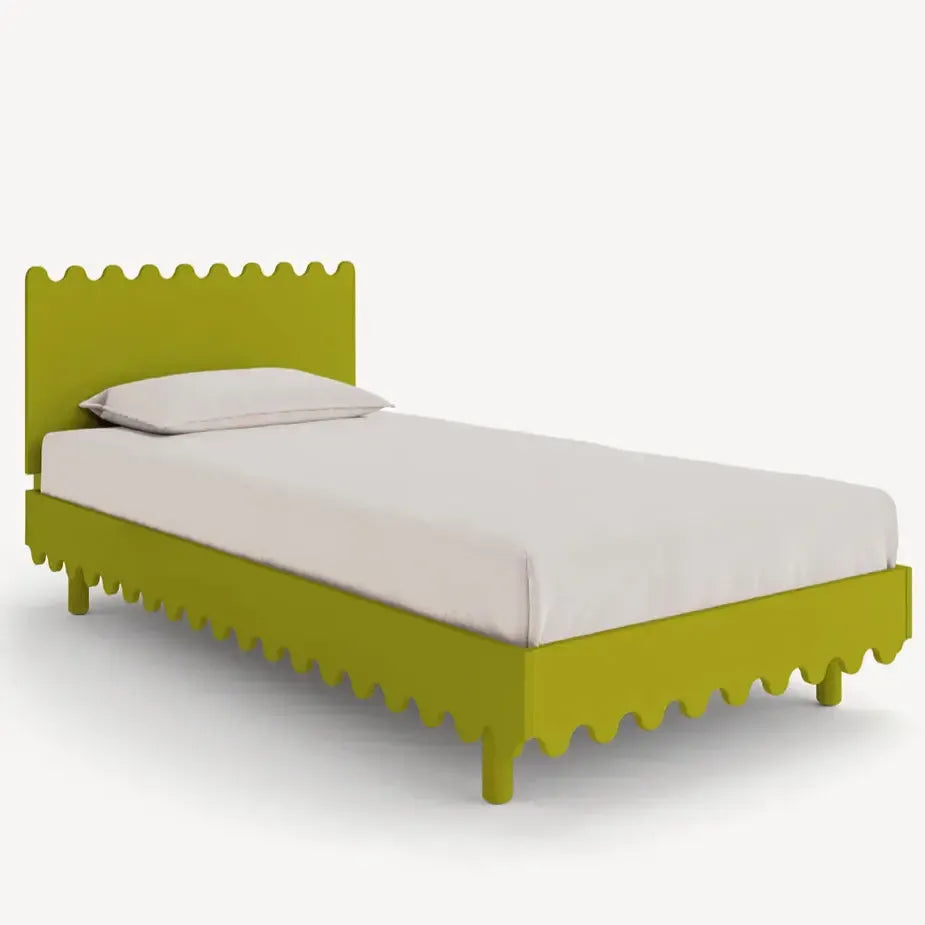 Oeuf Moss Twin Bed - Modern Wooden Toddler Bed with Safety Rails | Perfect for Kids' Bedrooms, Daycare, and Nursery Decor