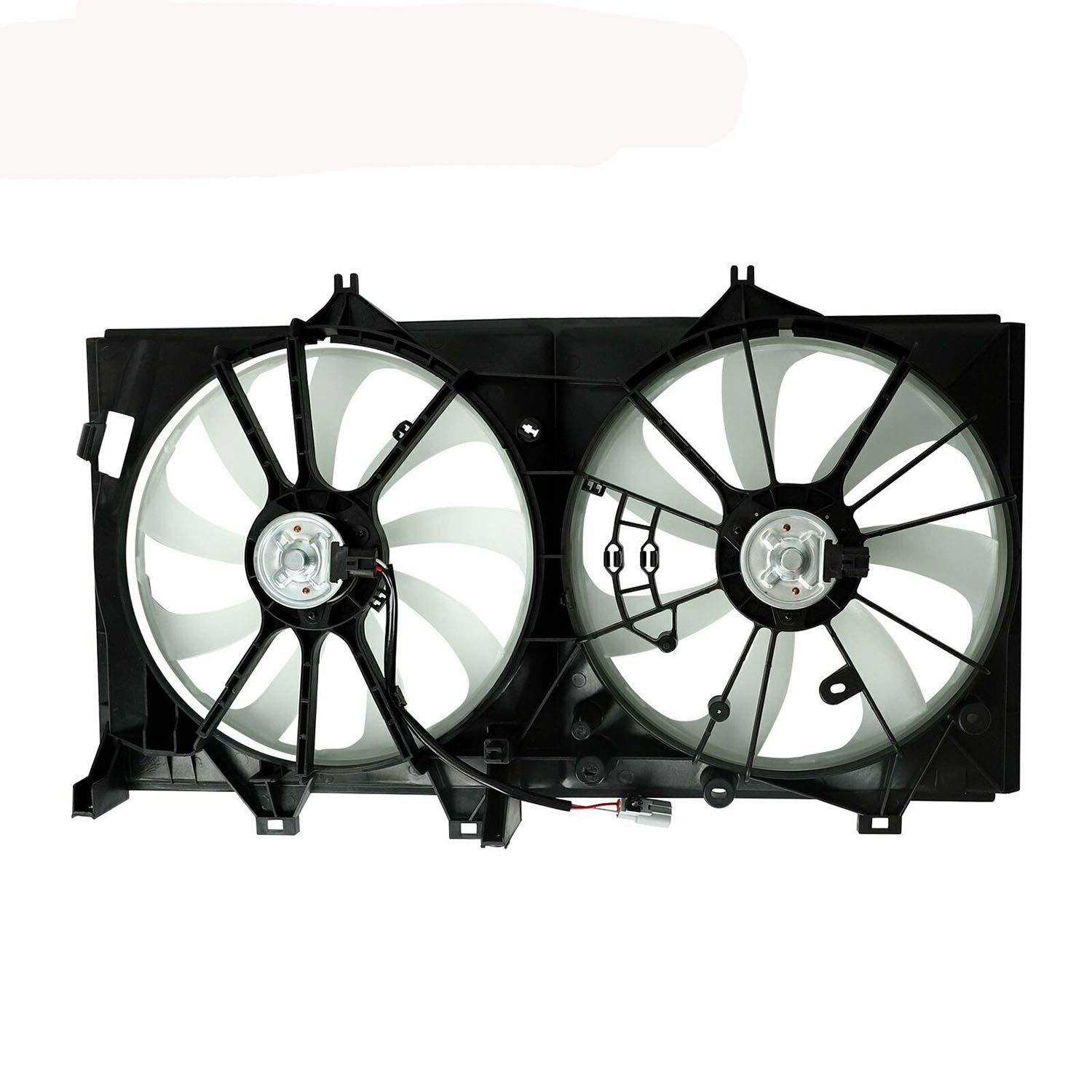 TYFYB Dual Condenser Cooling Radiator Fan 7+9 Blades 12V for 2012-2017 Toyota Camry 2.5L L4 - Compatible with Part Numbers TO3115169, 622760, 674-60106 (Black/White) - Perfect for Engine Cooling & AC System Performance