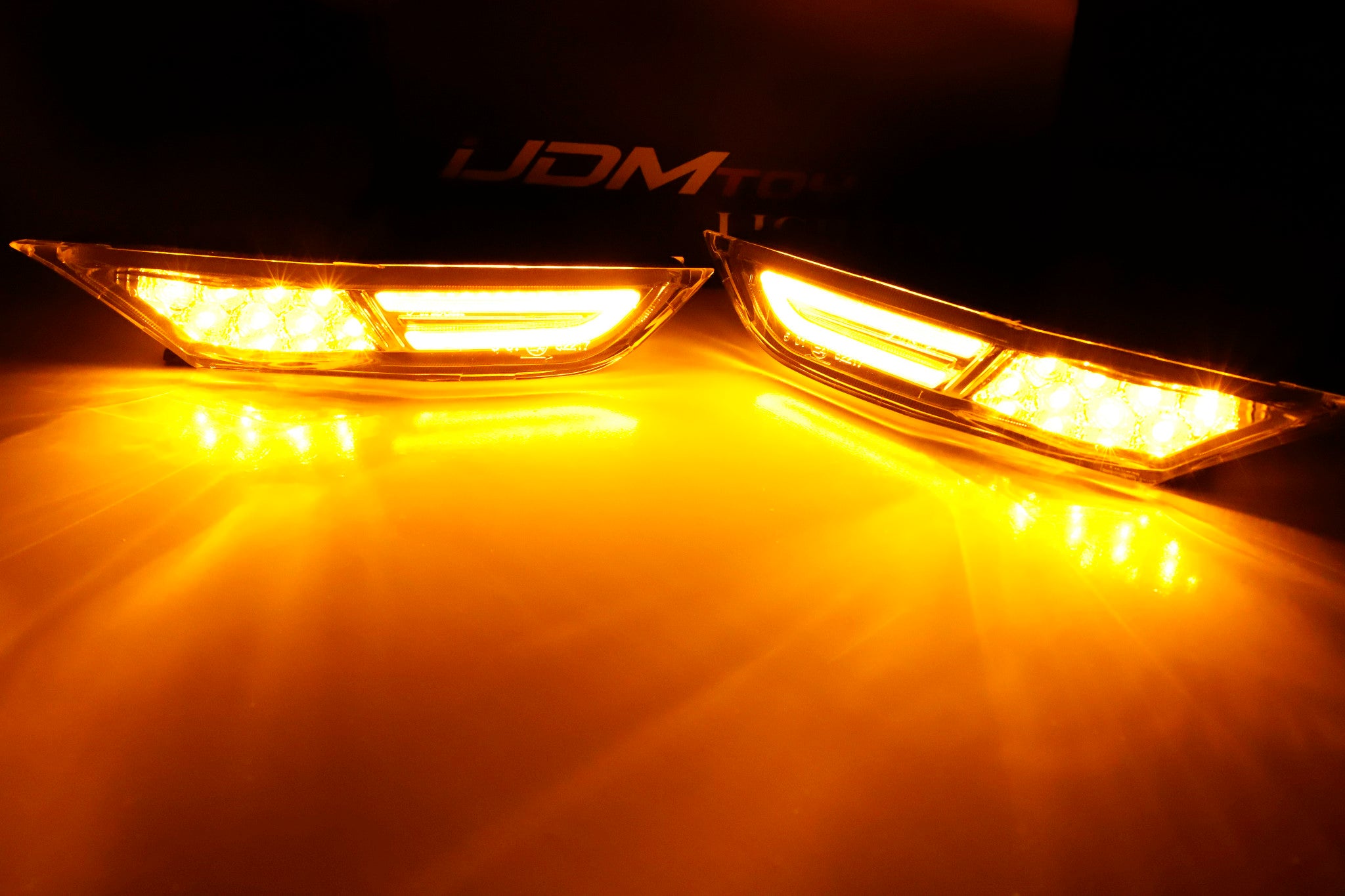 2007-2022 Nissan GTR Clear Lens 3D Amber Full LED Front Side Marker Light Kit - High Visibility Safety Lights for Night Driving & Car Customization