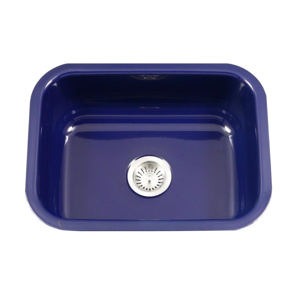 Hamat CER 2318S NB Navy Blue Enamel Steel Undermount Single Bowl Kitchen Sink - Durable & Stylish for Modern Kitchens, Perfect for Cooking & Dishwashing