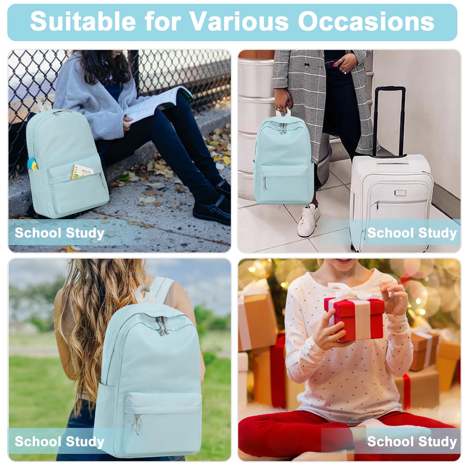 Stylish School Backpack for Teen Girls & Women - 15.6 Inch Laptop Backpack, Durable College Bookbag for Middle School, Travel, Work & Commuter Use - Perfect for Campus, Office & Daily Adventures
