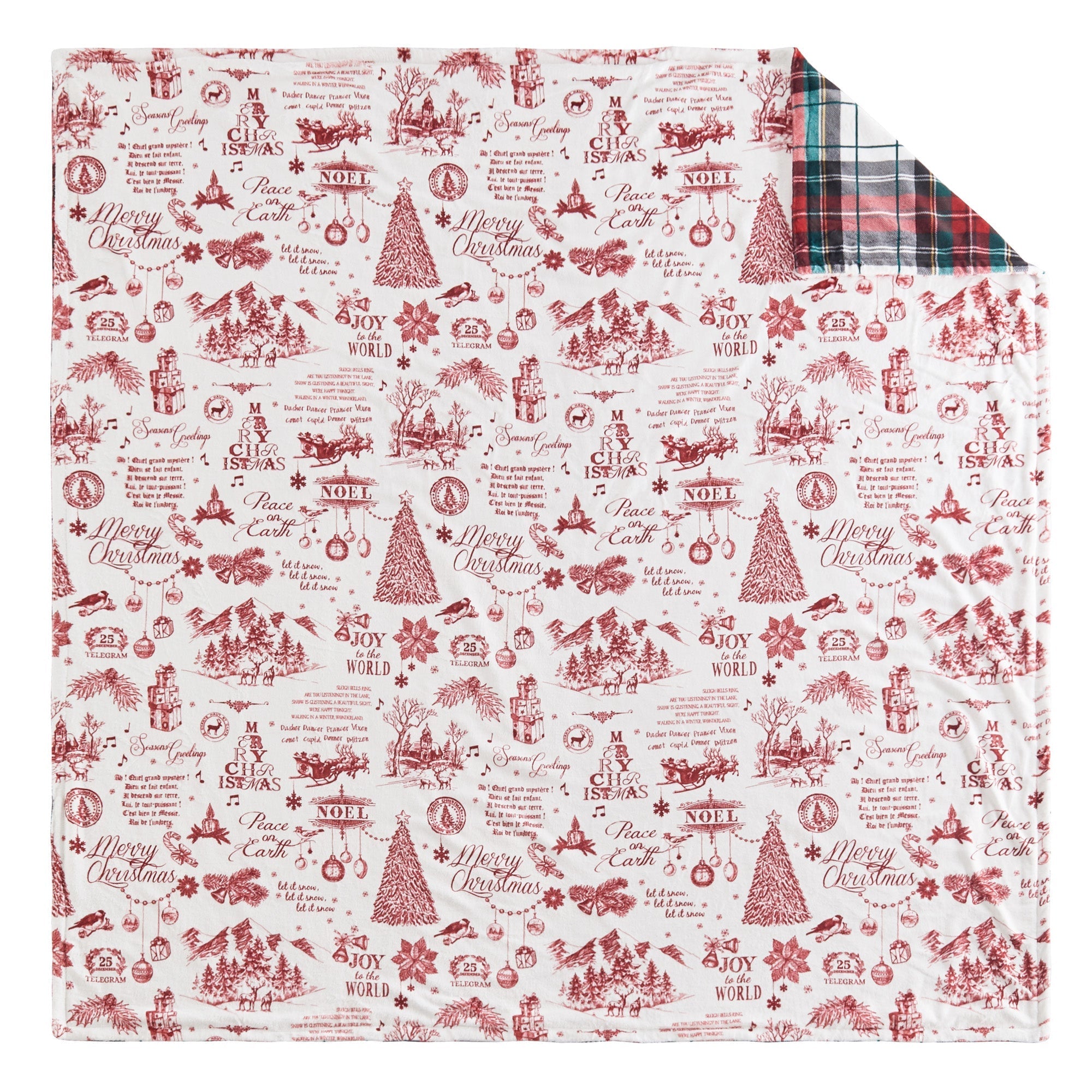 Cozy Yuletide Blanket - Soft Reverse Spencer Plaid Throw for Christmas & Winter - Perfect for Holiday Decor, Gift Giving & Snuggling by the Fire