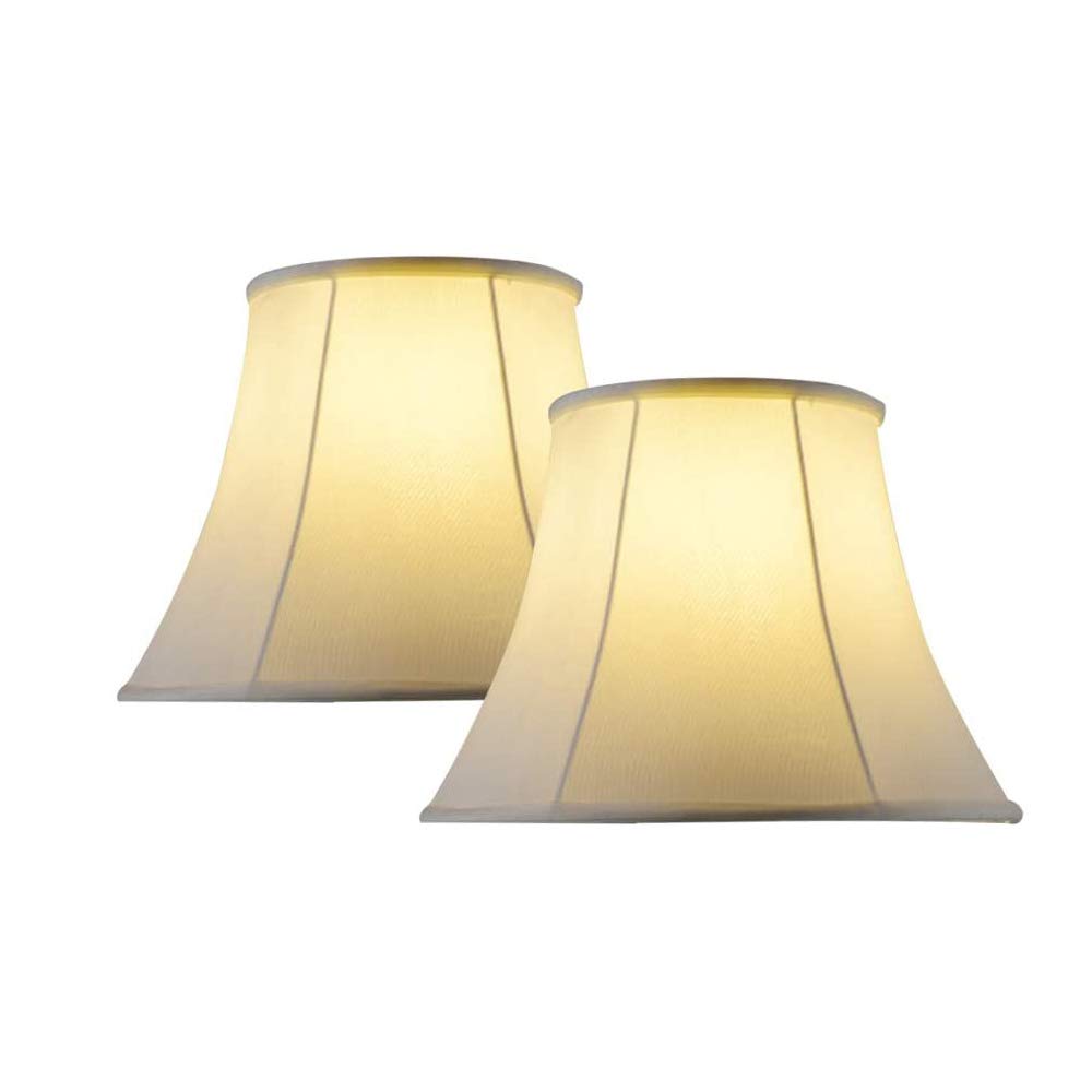 2-Pack Small Bell Lamp Shades for Table Lamp, Off White, 6x12x9 Inch (Slant), Spider Fitler, Easy Assembly - Perfect for Bedroom, Living Room & Office Lighting Decor