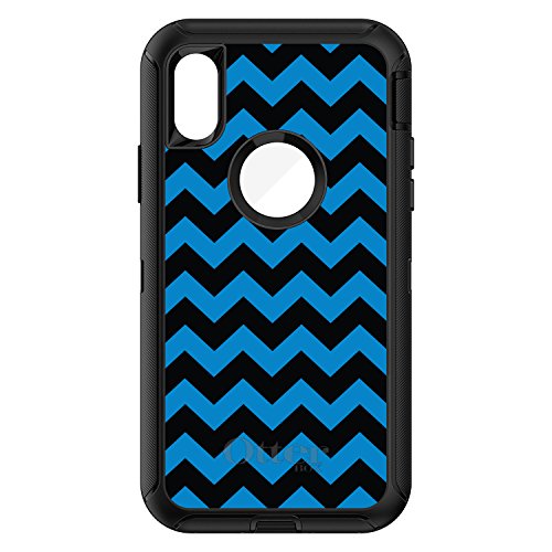 Black Blue Chevron Stripes On Black Case