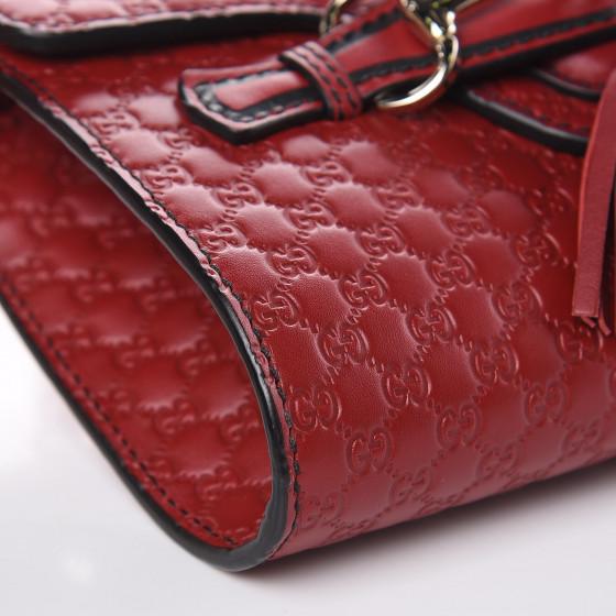 Gucci Emily Mini Micro Guccissima Leather Crossbody Bag in Red - Perfect for Date Night & Evening Events