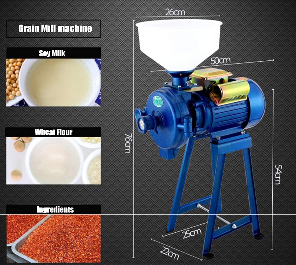2200W Commercial Electric Grain Grinder for Corn, Wheat, Coffee & Cereals - Heavy Duty Mill Machine with Funnel - Perfect for Home Brewing, Baking & Animal Feed Preparation