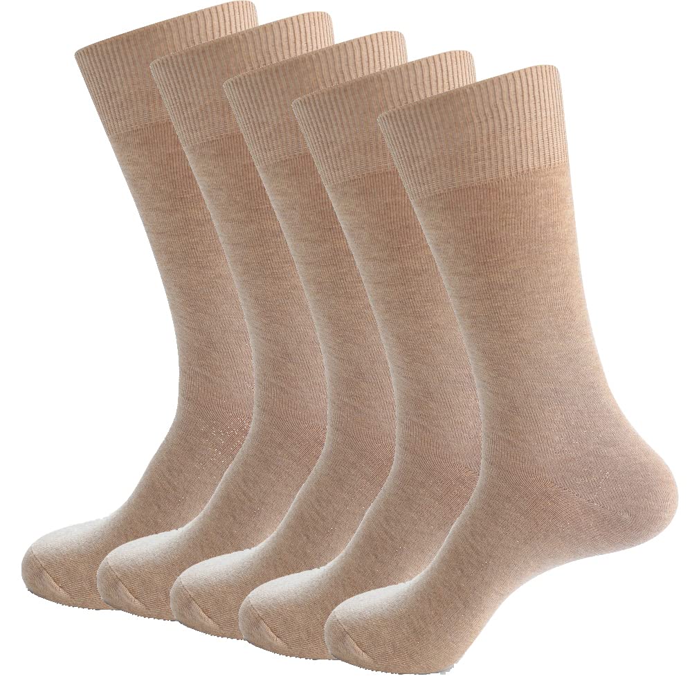 WROLEM Men's Running Socks - 5 Pairs Breathable Cotton Crew Socks for Work, Dress & Sports - Lightweight Athletic Socks for Jogging, Gym & Daily Wear