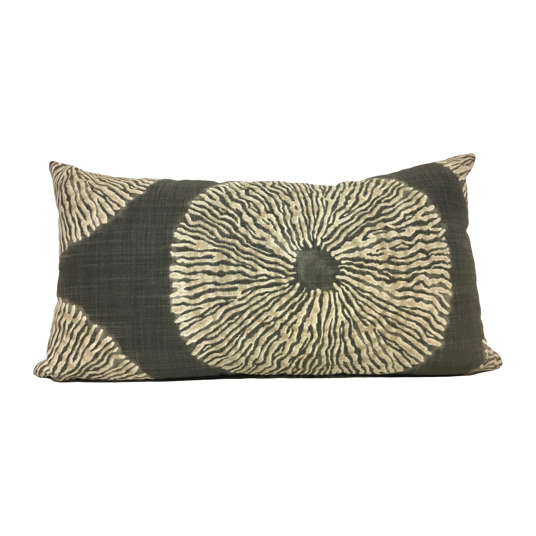 Handmade Shibori Lumbar Pillow Cover 12x22 Inches - Blue and White Indigo Dyed Decorative Throw Pillow for Sofa, Bed, Couch - Boho Chic Home Decor Accent