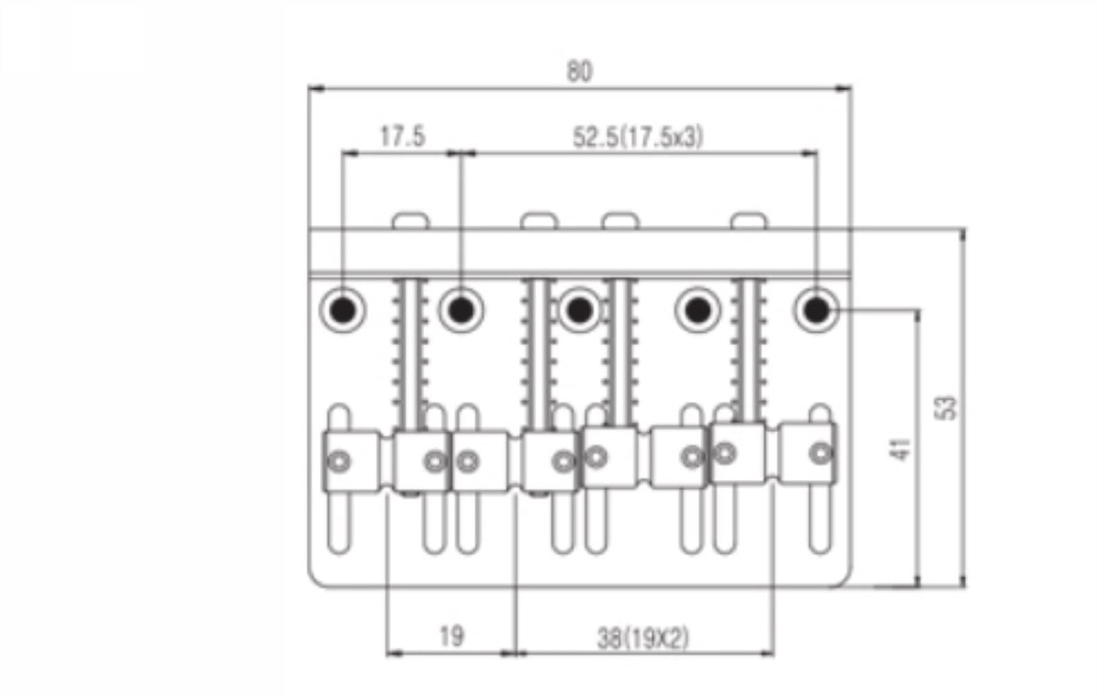 4 Strings Chrome Silver Electric Bass Bridge Tailpiece - 19mm String Spacing for Enhanced Playability - Perfect for Rock, Jazz & Studio Recording