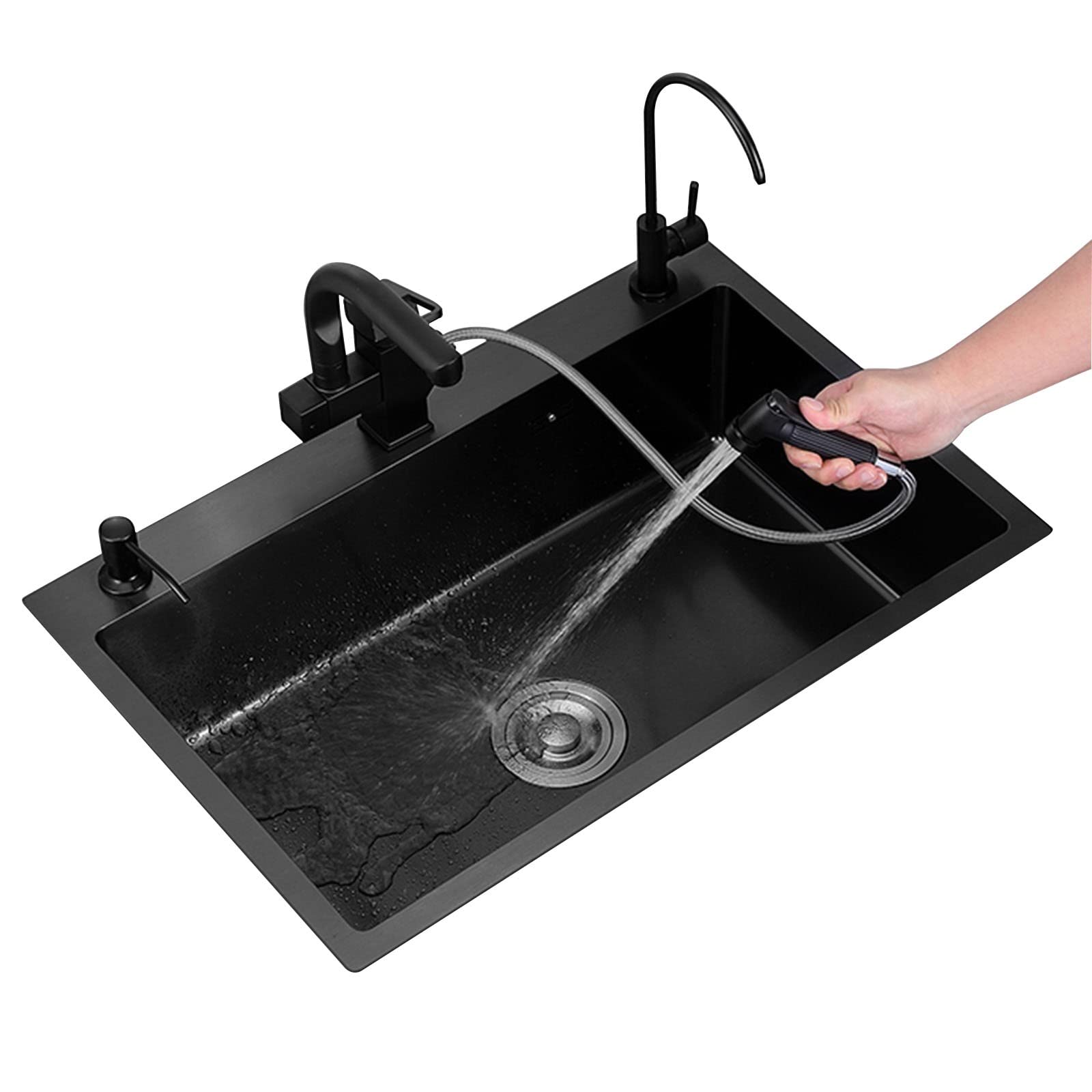 Premium 18 Gauge Stainless Steel Single Bowl Kitchen Sink Workstation with Water Filter Faucet & 8-Piece Accessories - Handmade Vegetable Prep Basin for Modern Home Kitchens | Perfect for Meal Prep, Dishwashing & Entertaining