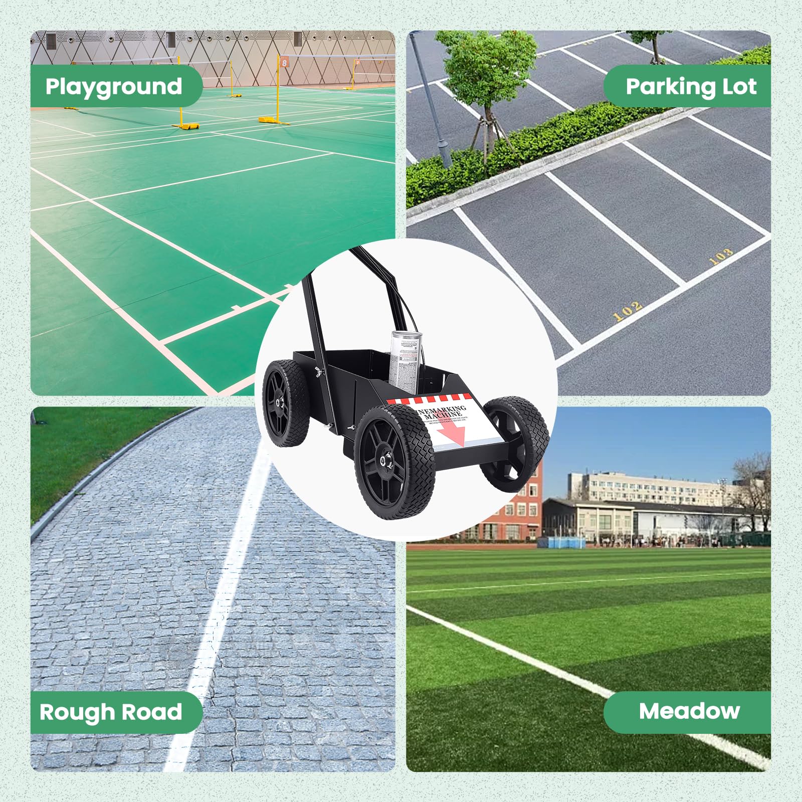 2395000 Striping Machine - Compatible with Rust-Oleum Inverted Marking Spray Paint, Ready-to-Use Parking Lot Line Striper with 2