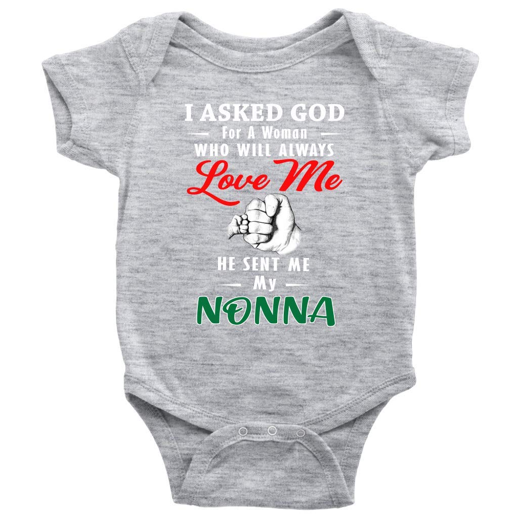 God Sent Me Nonna Cute Baby Bodysuit - Soft Cotton Infant Onesie for Boys & Girls - Perfect for Newborn Photos, Baptism & Family Gatherings