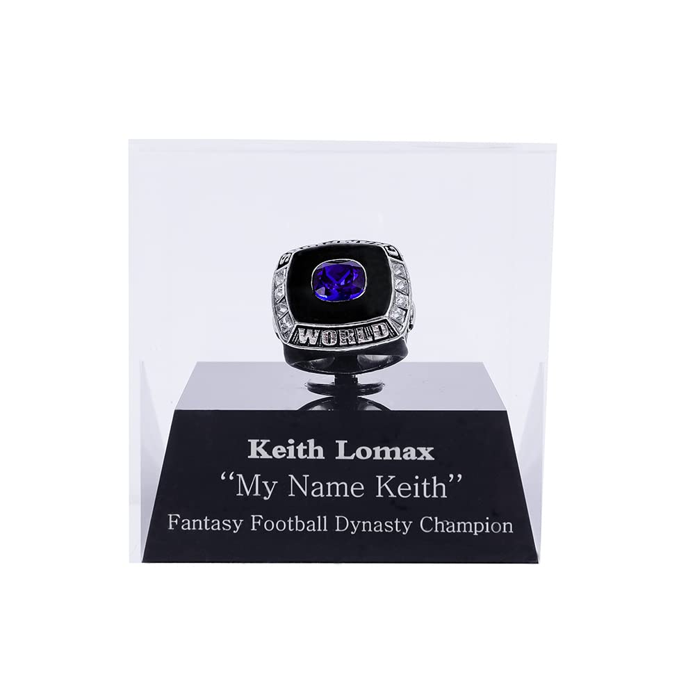Custom Championship Ring Display Case with 1 Slot Hole - Baseball, Softball, Football & High School Ring Display Box | Perfect for Trophy Rooms, Awards Ceremonies & Sports Memorabilia Collections