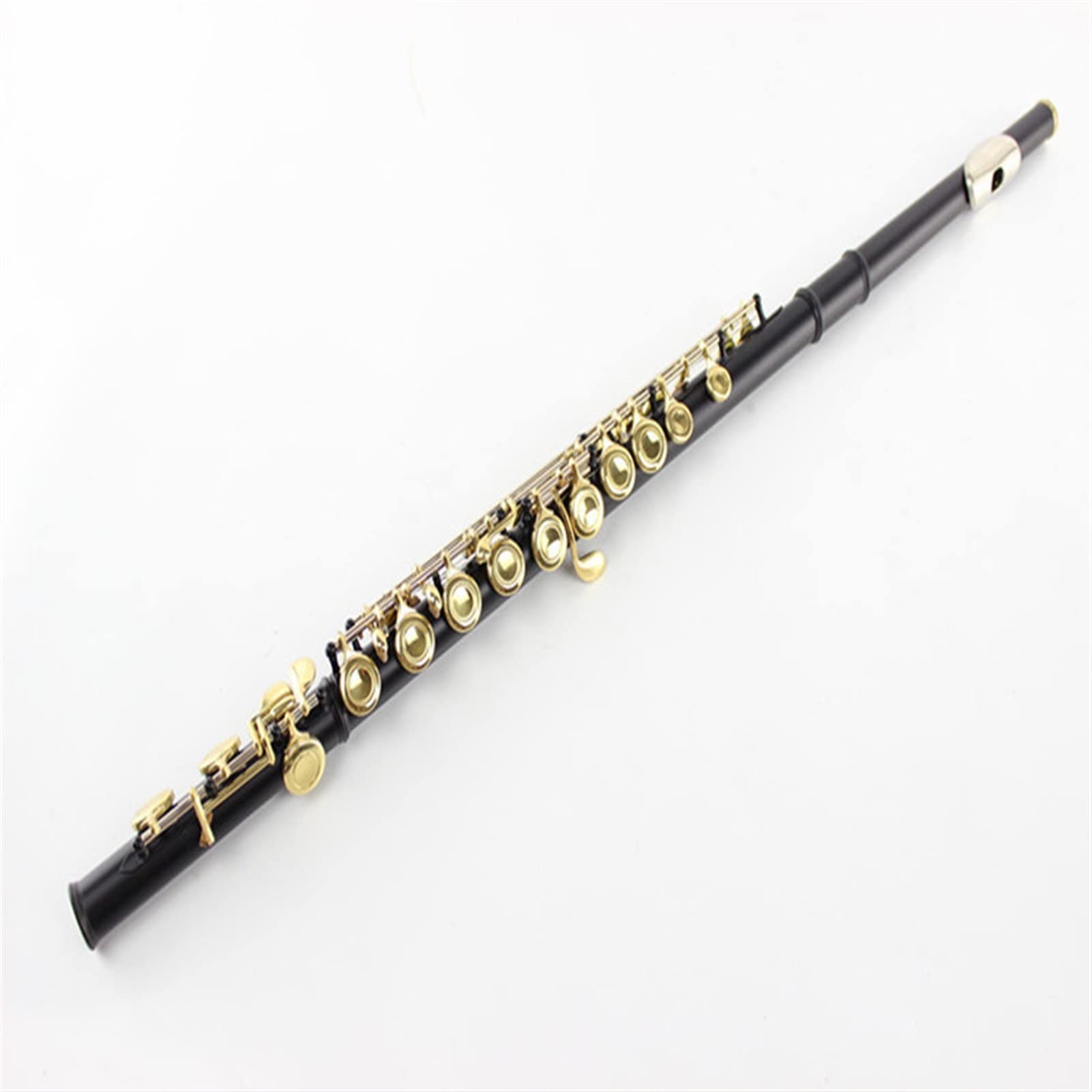 Professional 16-Hole Closed Hole C Key Flute - Silver Plated Copper Student Flute with Black Finish | Perfect for Beginners, Band Practice & Music Classes