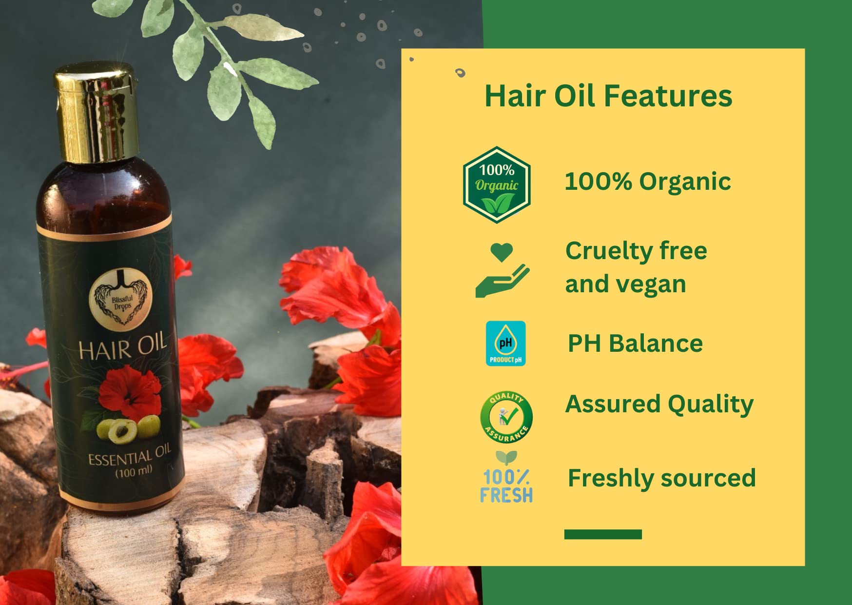 Blissful Drops Hair Oil for Dry & Damaged Hair - Nourishing & Repairing Treatment with Argan & Coconut Oil - Perfect for Daily Hydration, Split Ends Repair & Scalp Care