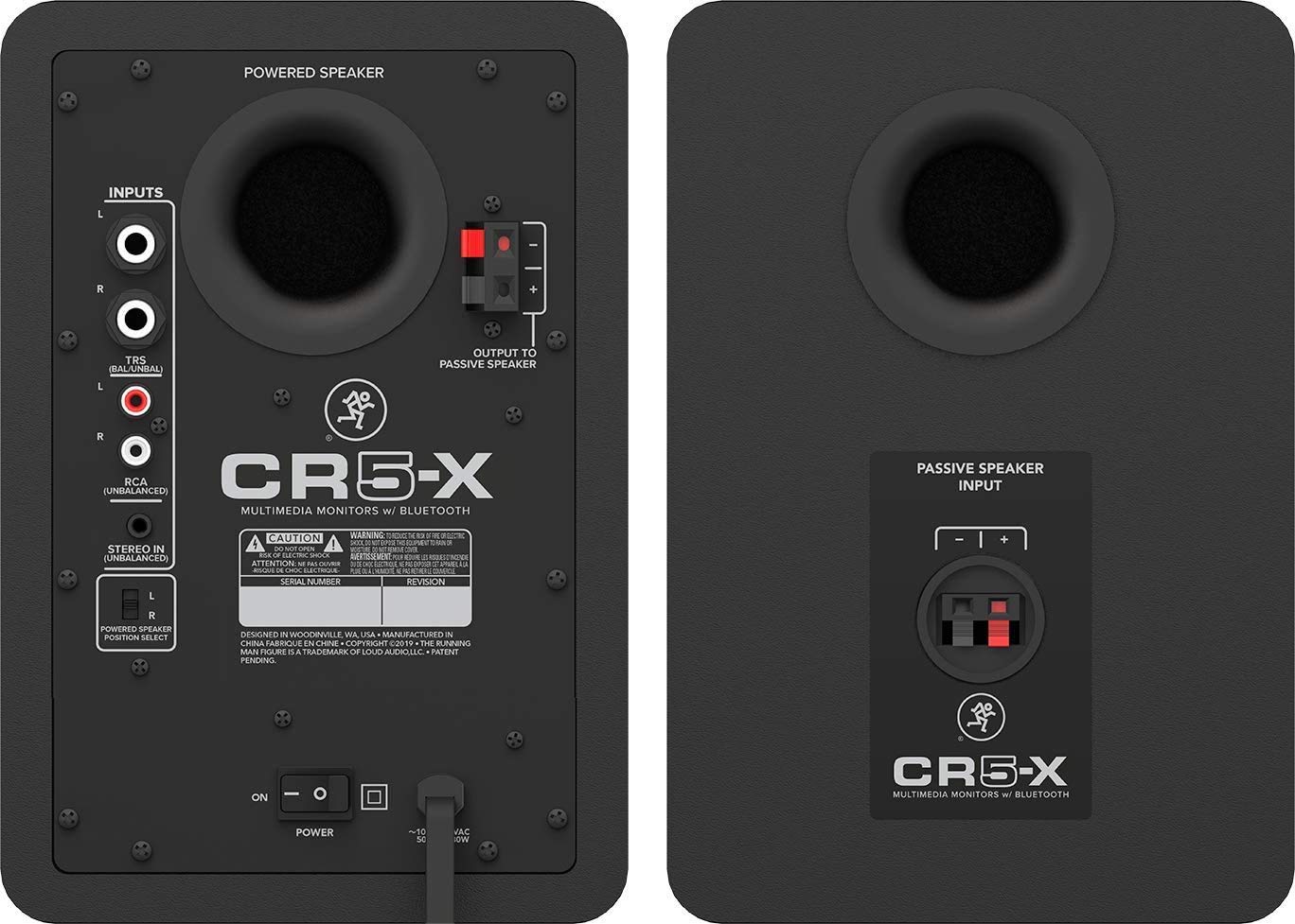 Mackie CR5-X 5 Inch Professional Studio Monitor Speakers Pair with V-Moda Forza Sport Headphones - 1/4