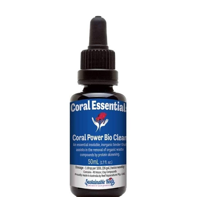 Coral Essentials Coral Power Bio Clean 50mL - Premium Coral Cleaner for Saltwater Aquariums | Removes Algae & Maintains Water Clarity | Ideal for Reef Tanks & Marine Aquarium Maintenance