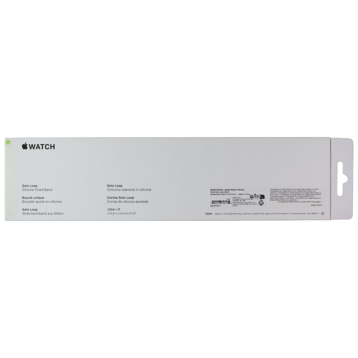 Apple Watch 45mm Solo Loop Band - Compatible with 49mm/46mm/45mm/44mm Models - Olive Green - Size 6 - Perfect for Fitness, Workouts & Everyday Wear