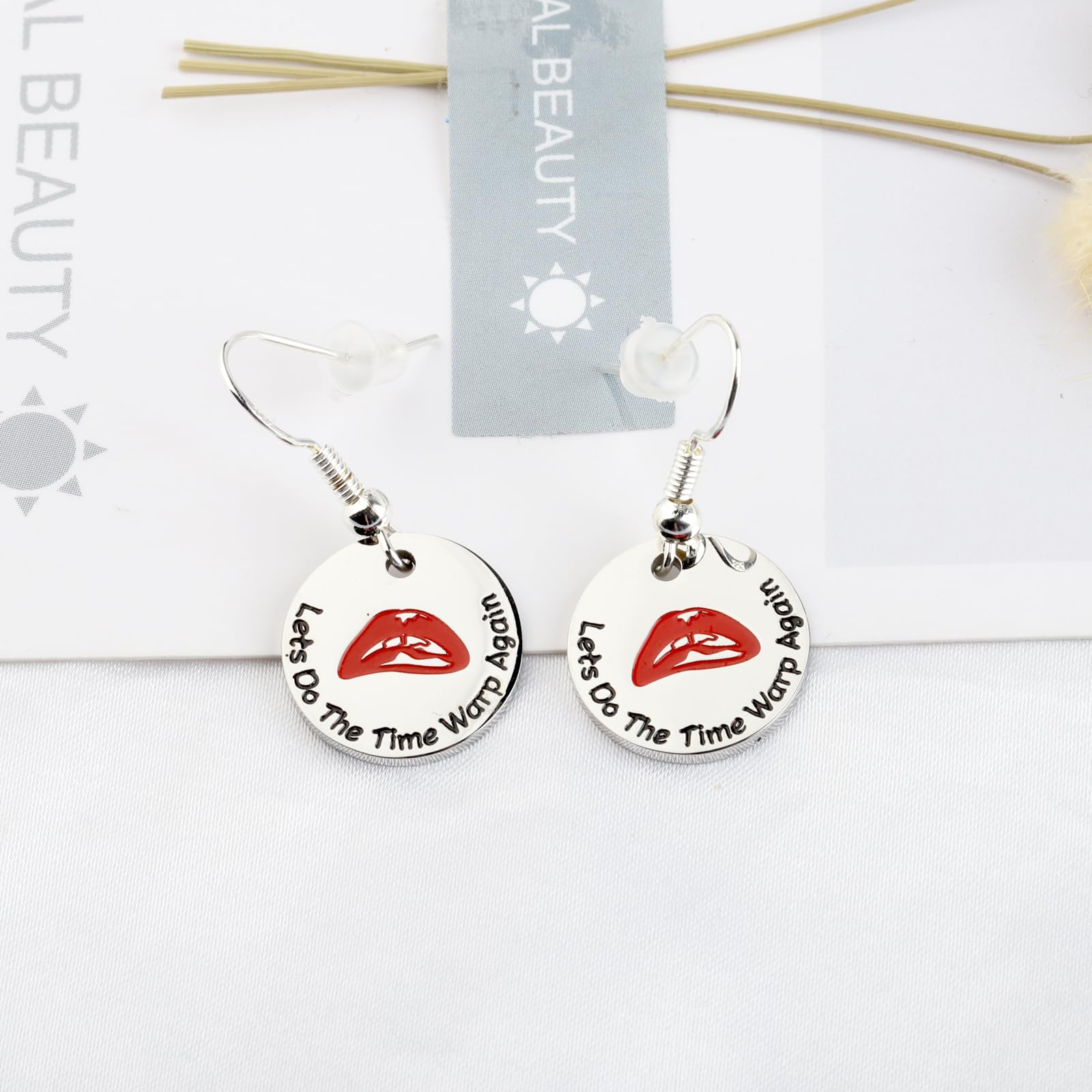 UJIMS The Rocky Horror Picture Show Inspired Earrings - Time Warp Again Jewelry Gift for Rocky Horror Fans & Musical Film Lovers - Perfect for Cosplay, Halloween Costumes & Movie-Themed Parties