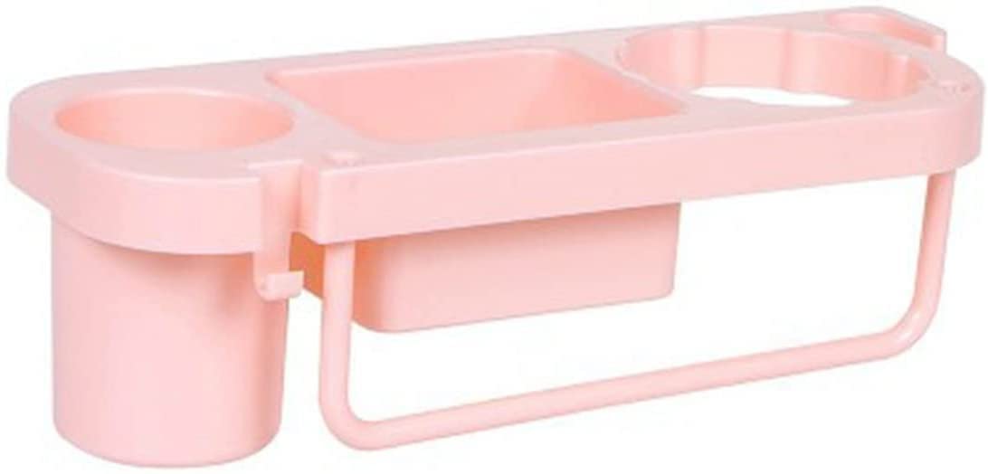XUERUIGANG No-Drill Hair Dryer Holder - Plastic Hair Dryer Organizer Rack for Bathroom, Salon & Travel - Pink Bathroom Accessory (Perfect for Home, Hotel & Barber Shop Organization)