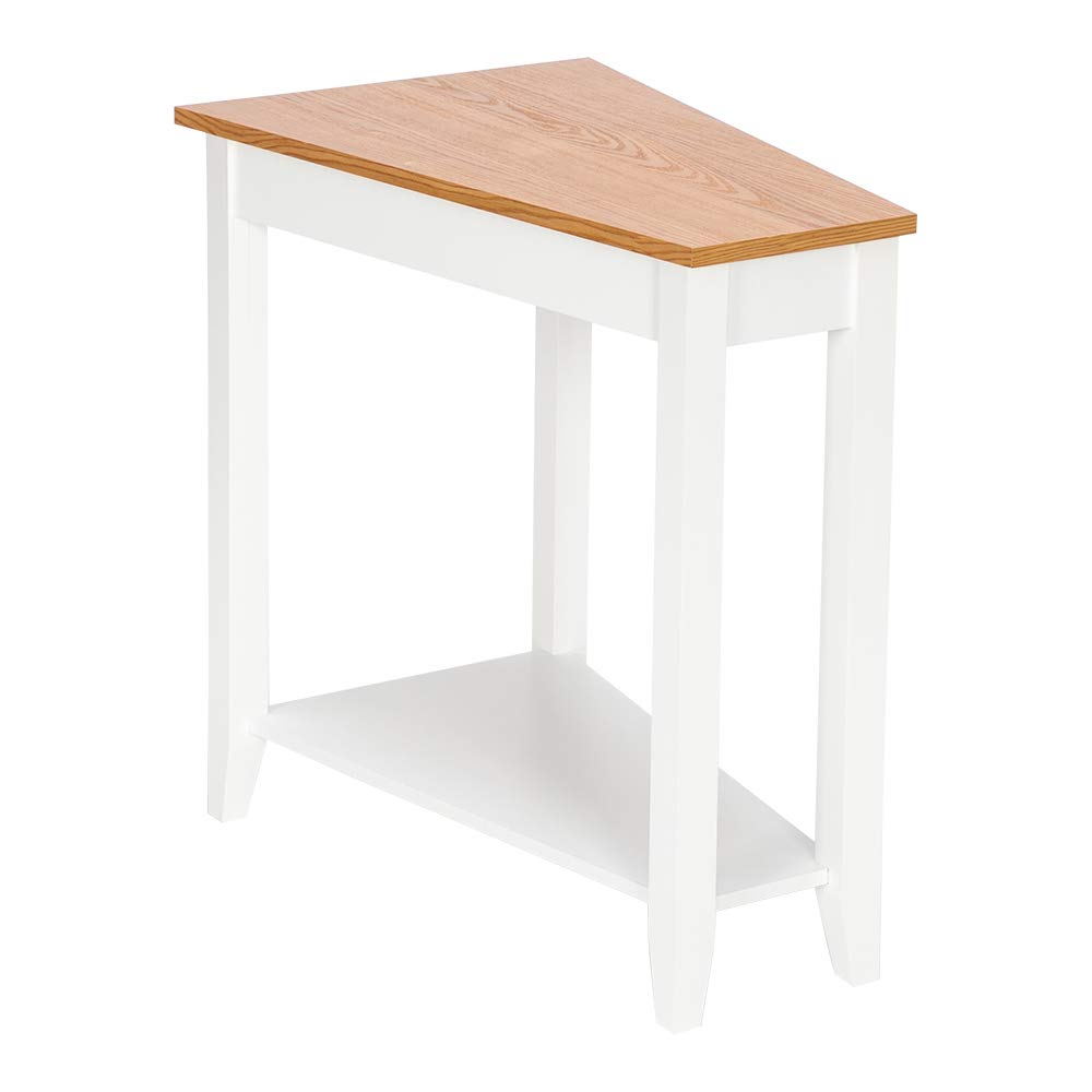 Premium Sofa Side Table - Modern End Table & Accent Table with Light Walnut Finish - Irregular Design for Living Room, Bedroom, or Office Decor