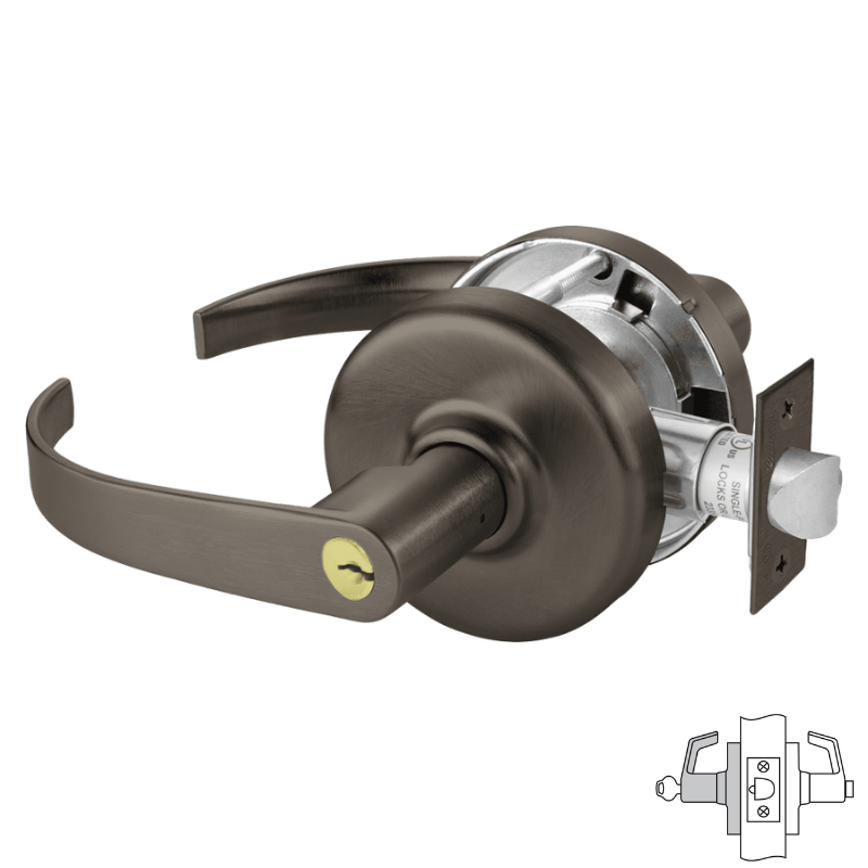 Corbin Russwin CL3861 PZD Cylindrical Lever Lockset - Office & Entry Door Lock with Princeton Lever, L4 Keyway, Keyed Random | Secure Homes, Offices & Commercial Spaces