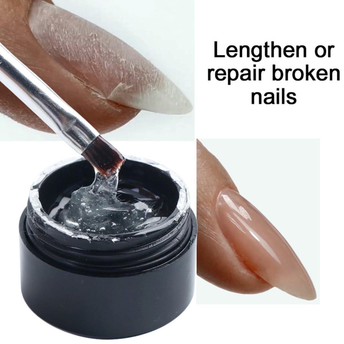 Instant Cracked Nail Repair Gel - 5g Nail Strengthener for Damaged, Fragile & Broken Nails - Professional Nail Care Solution for Salon & Home Use - Restores Weak Nails Fast (1 Pack)