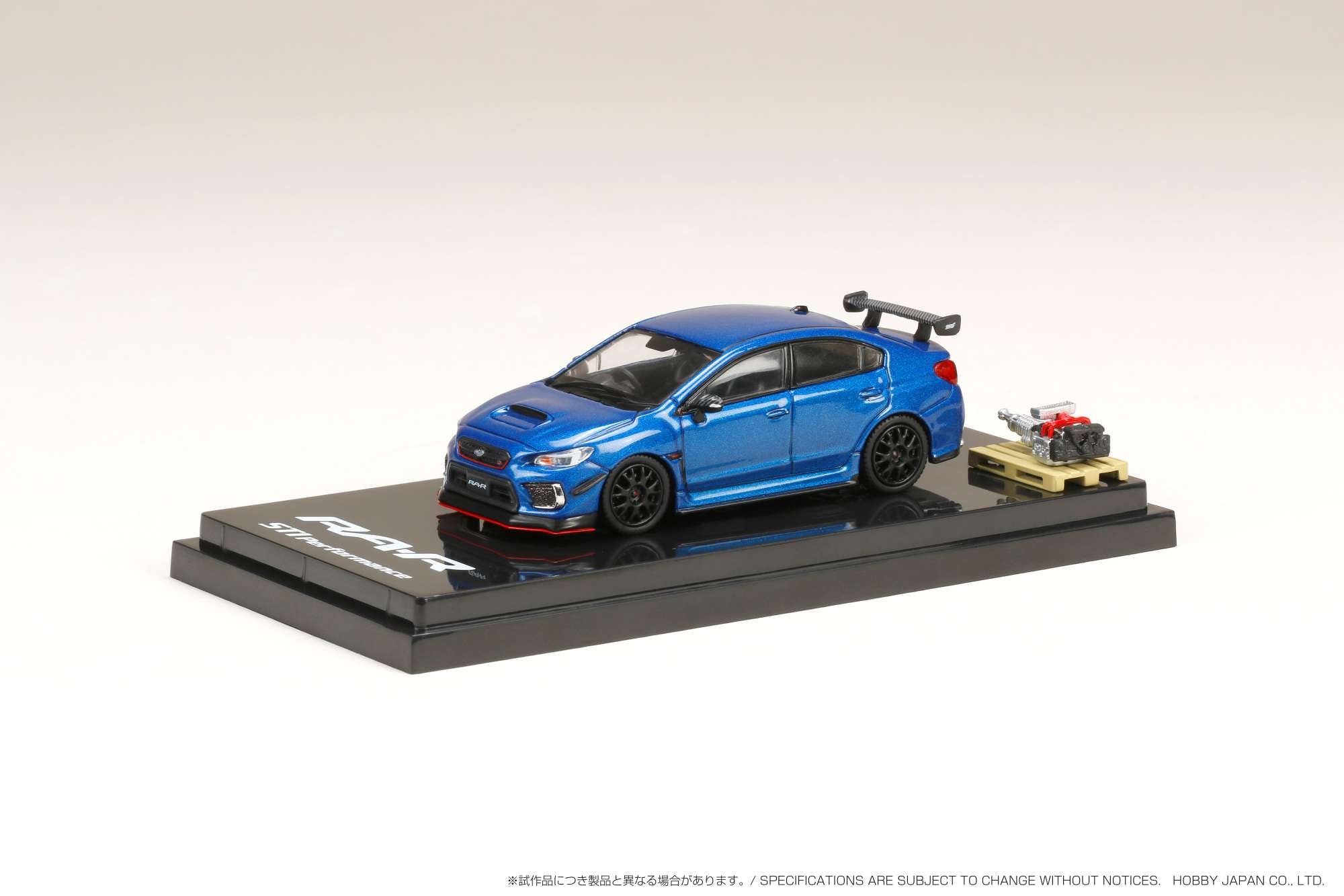 1:64 Subaru WRX STI RA R Full Option Diecast Model Car with Engine Display - WR Blue Pearl - Collectible Hobby Japan Car for Display & Racing Enthusiasts