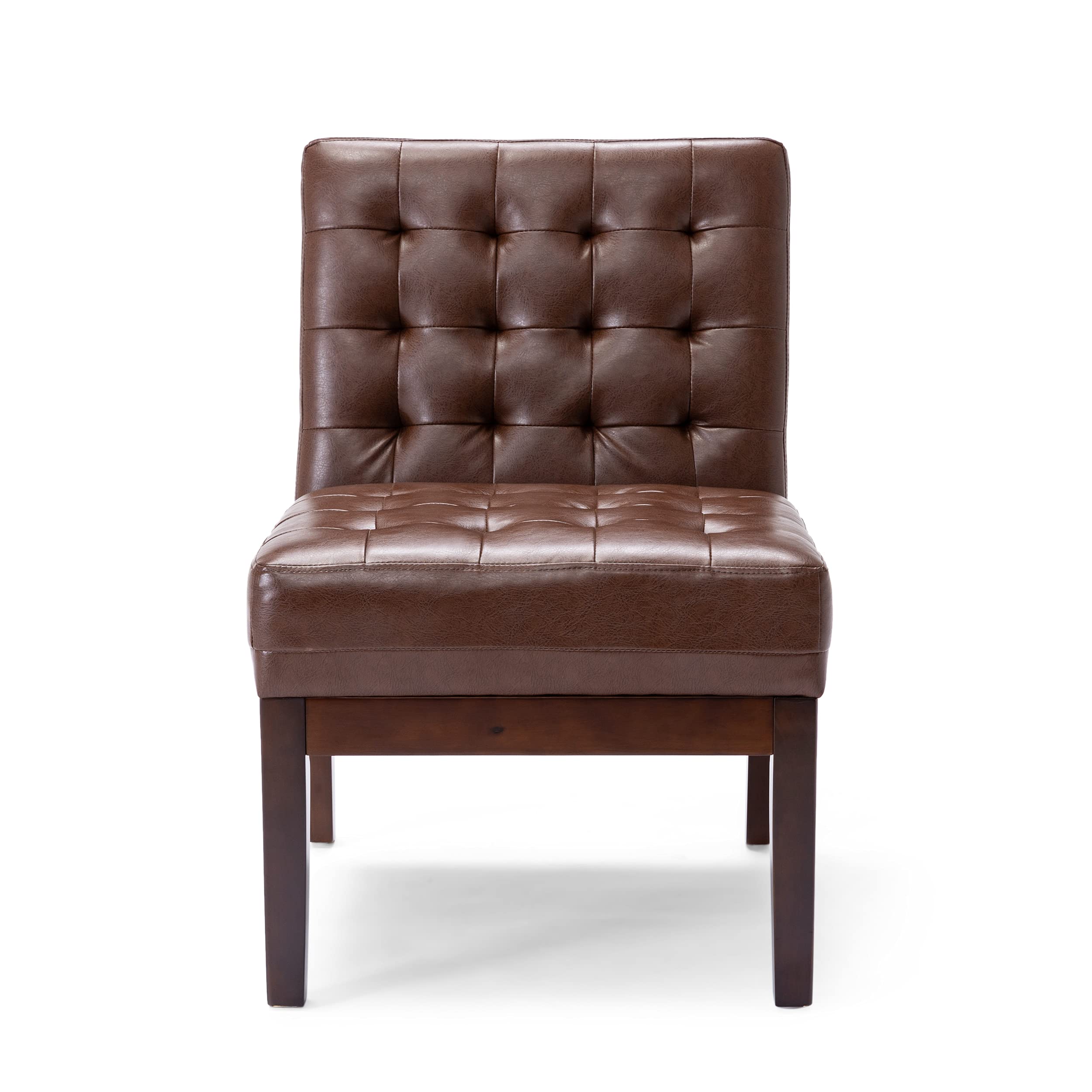 Christopher Knight Home Uintah Accent Chair - Dark Brown & Dark Espresso Upholstered Lounge Chair for Living Room, Bedroom, or Office - Comfortable Modern Seating with Sturdy Wooden Legs